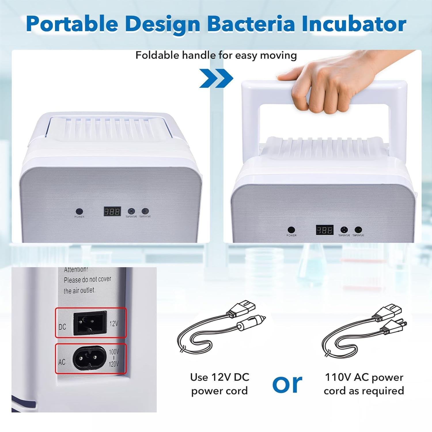 10L Incubator with Hot Air Circulation & Auto Thermostat for Mushroom Yeast Lab