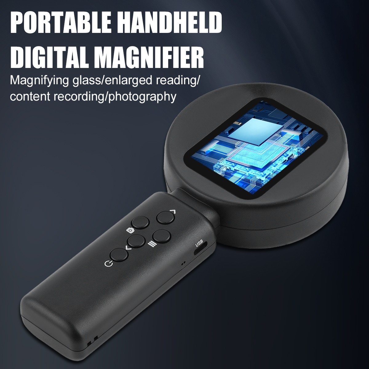 100X Digital Microscope 1080P 2.4″ Video Coin Microscop Handheld Magnifier Glass