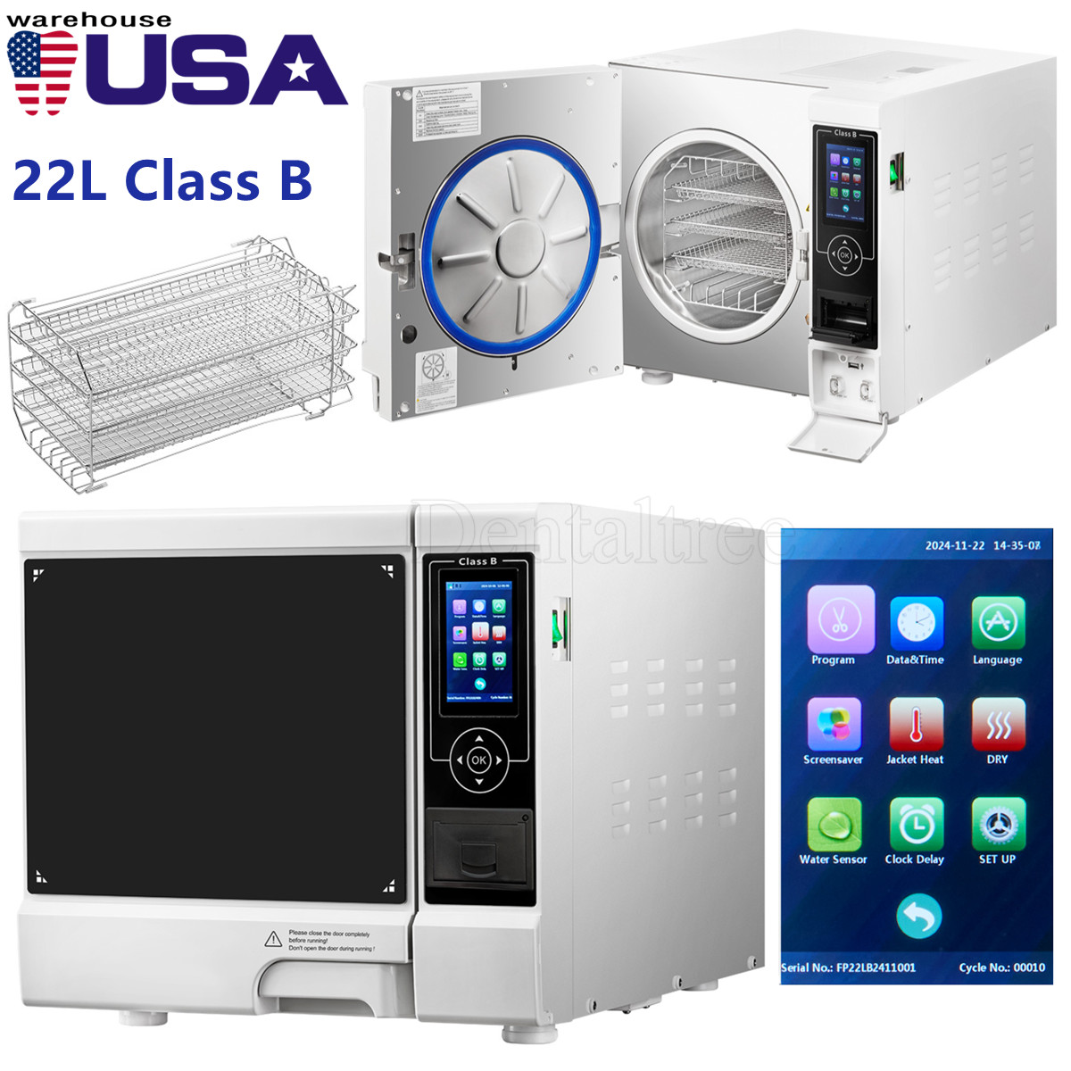 18L Dental Lab Autoclave Steam Sterilizer Automatic Sterilization Equipment US
