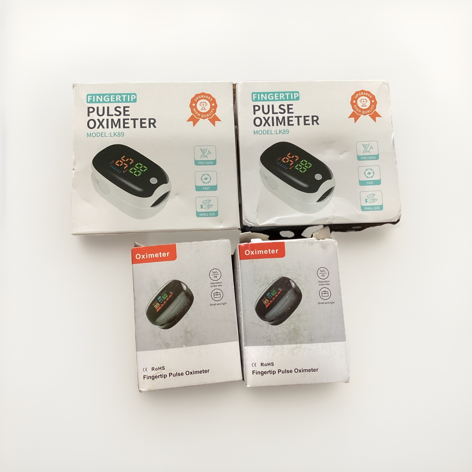 2 Fingertip LK89 Pulse Oximeters + 2 Oximeter Pulse Oximeters (4 Total) Free SHI