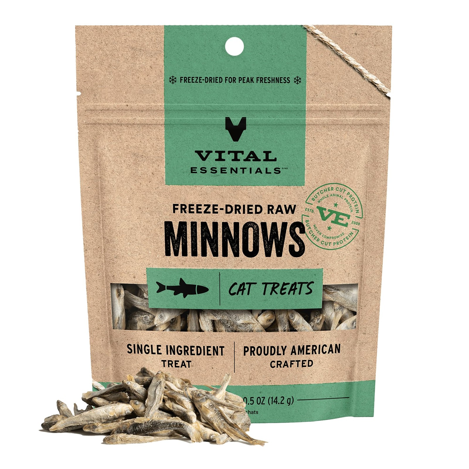 Vital Essentials Freeze Dried Minnows Cat Treats | Single Ingredient | Premium Q