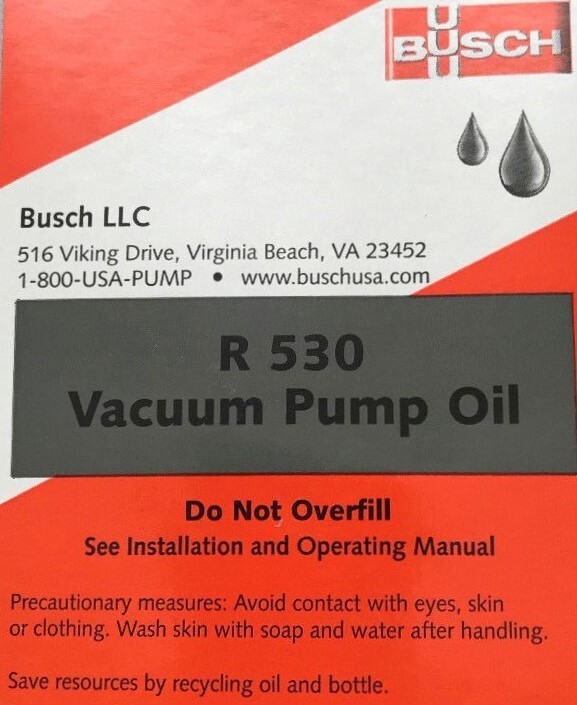 Busch R-530 Vacuum Pump Oil 1 Quart Bottle for Vacuum Pumps