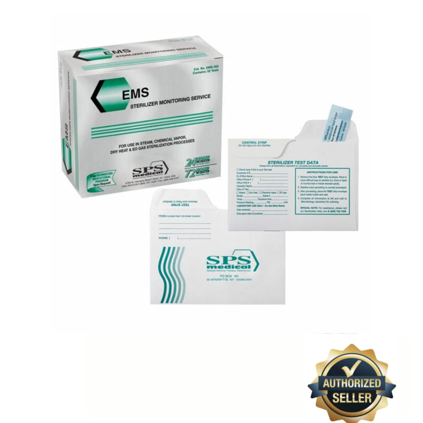 SPS Mail-In Sterilizer Biological Monitoring Service 52 Tests EMS-052