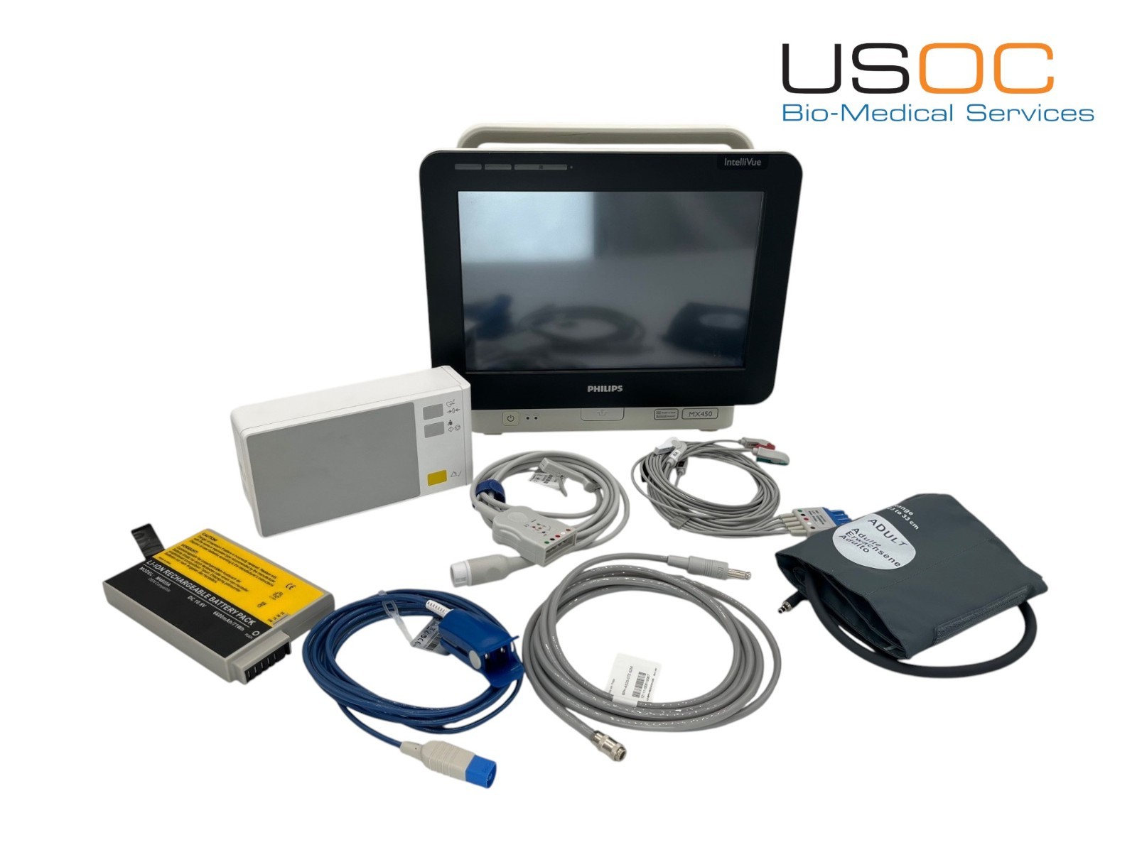 Philips IntelliVue MX450 w/ MMX Module, Cables, Battery Patient Ready WARRANTY