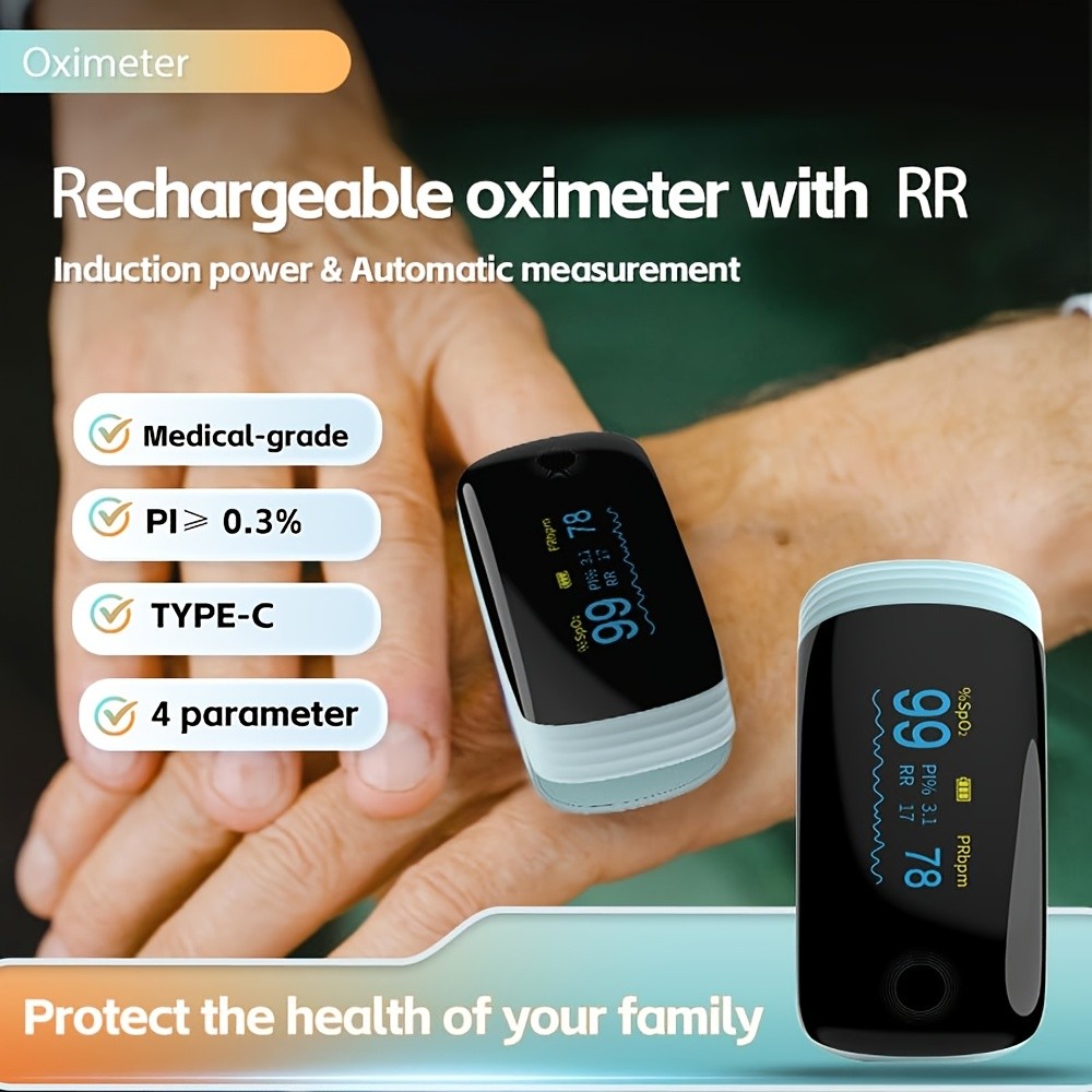 Rechargeable Fingertip Pulse Oximeter SpO2 Pulse Rate Oxygen Monitor Universal