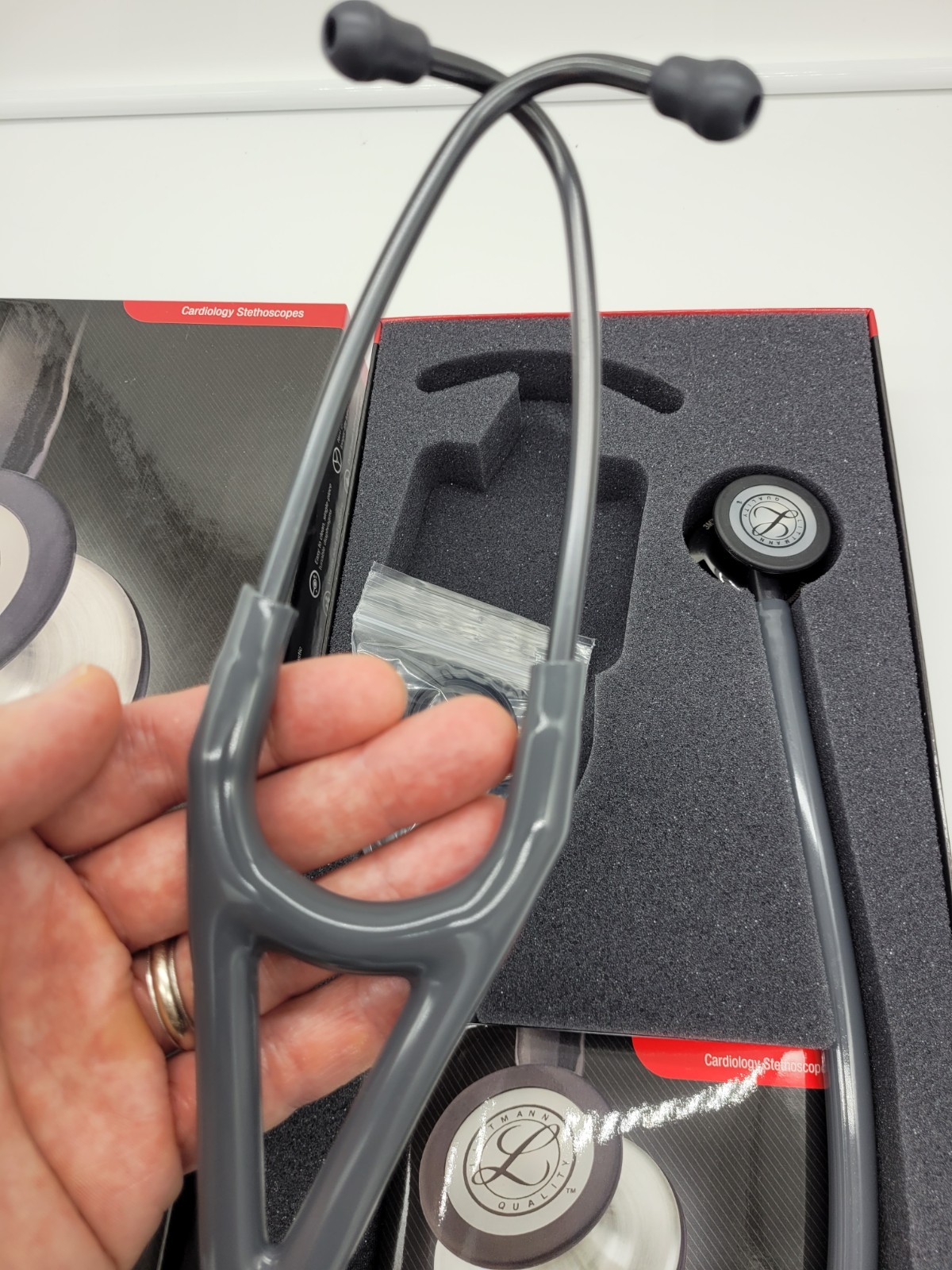 3M Littmann® Cardiology IV Stethoscope Gray Tube Smoke Stem 6238 NEW