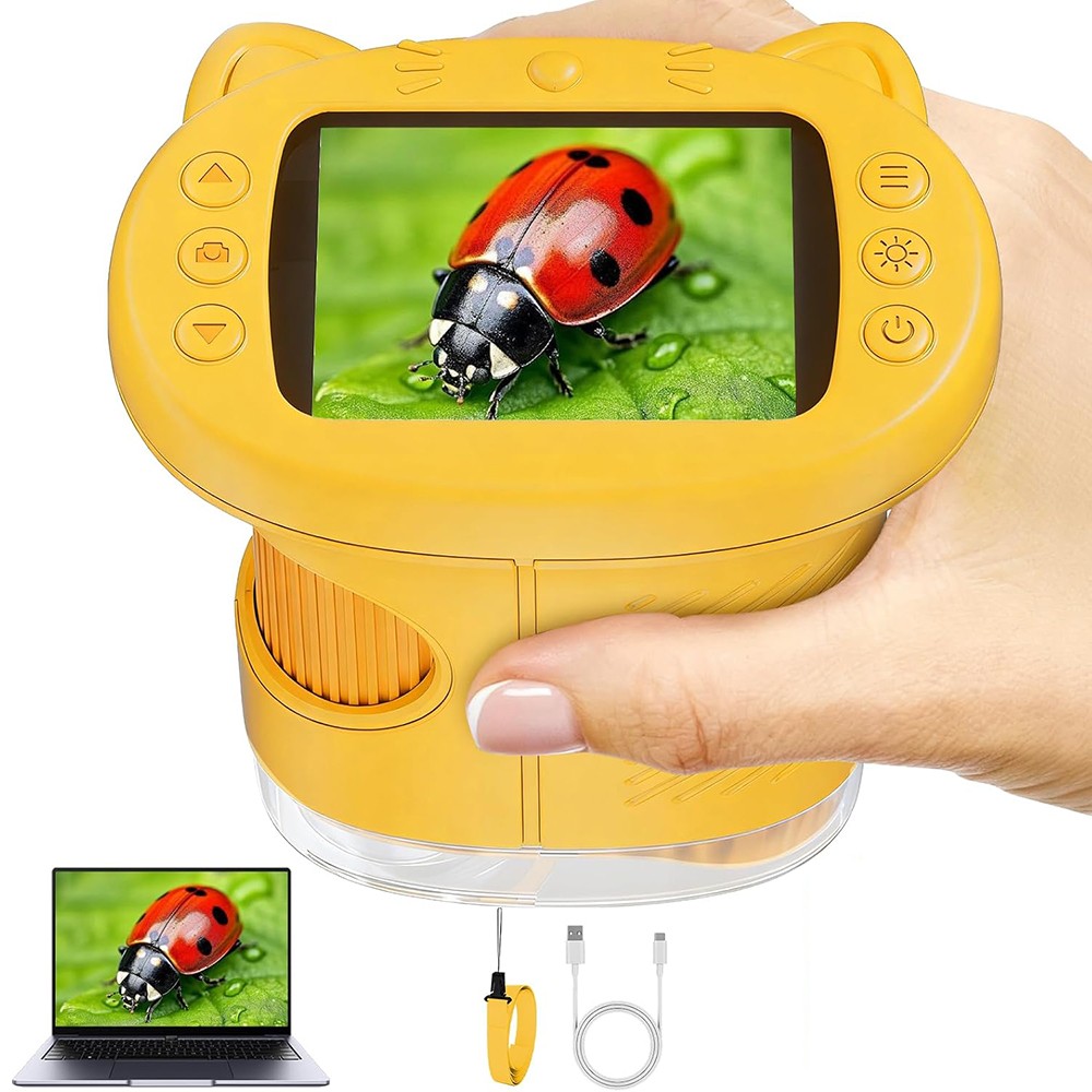 1000X Handheld Digital Microscope for Kids: Pocket Microscope with 2.4″ IPS Scre