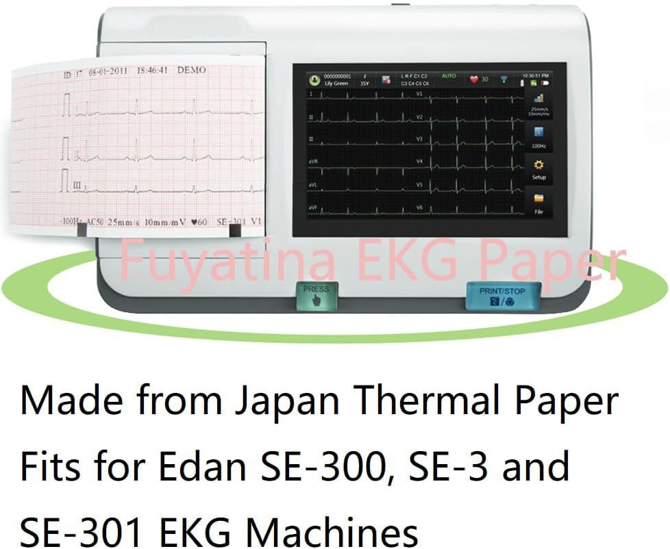 10 Rolls Premium ECG Paper EKG Paper for 3 Channel ECG Machine, Fits for Edan…