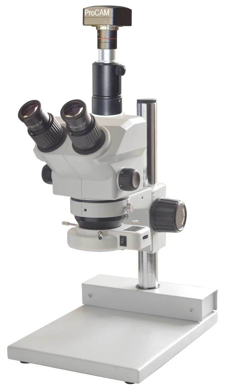 Professional 1:9 Zoom Widefield Stereo Microscope 7–60× w 115mm WD 25 MP USB Cam