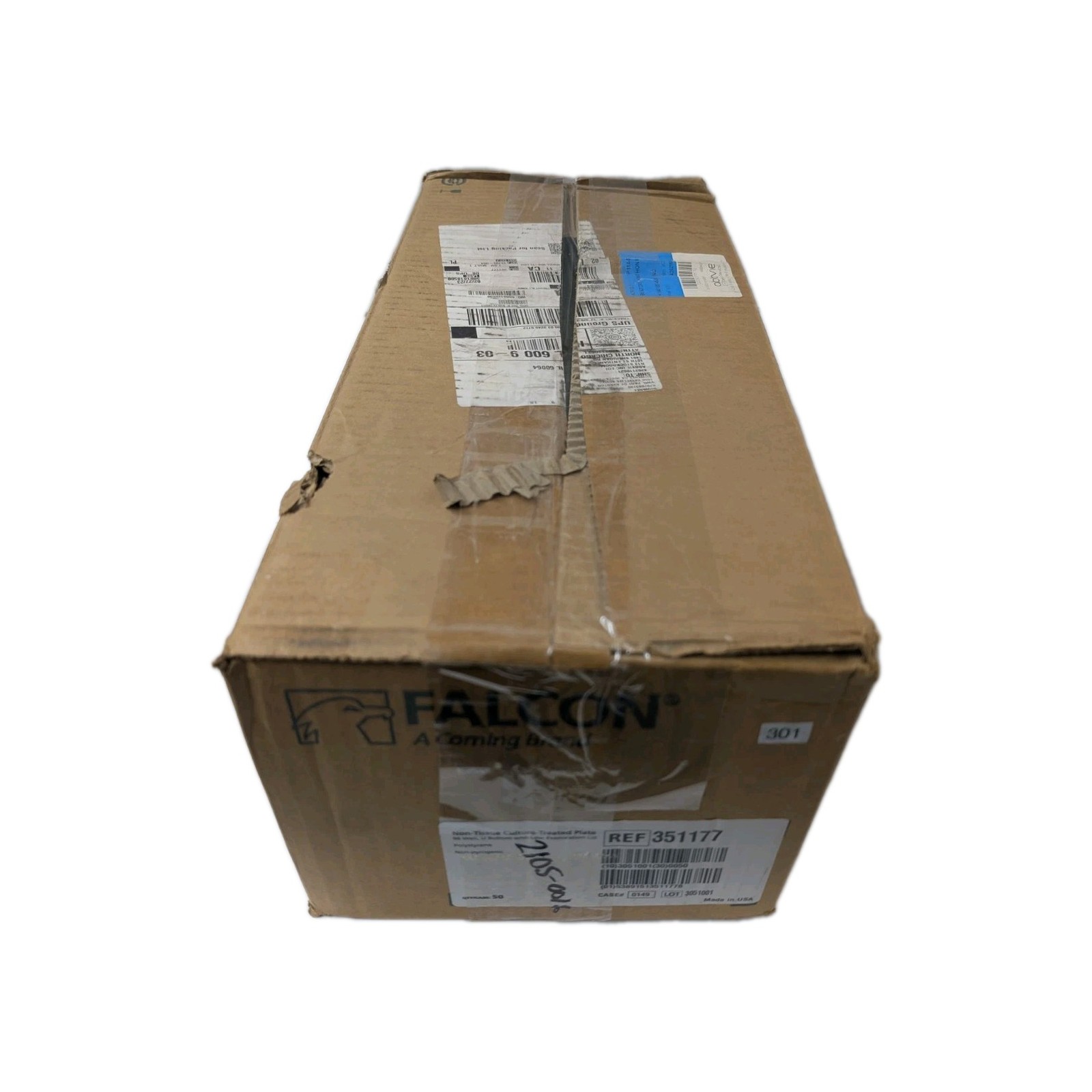 Falcon 351177 96-Well U-Bottom Microplate w/Lid Sterile Case of 50 (Worn Box)