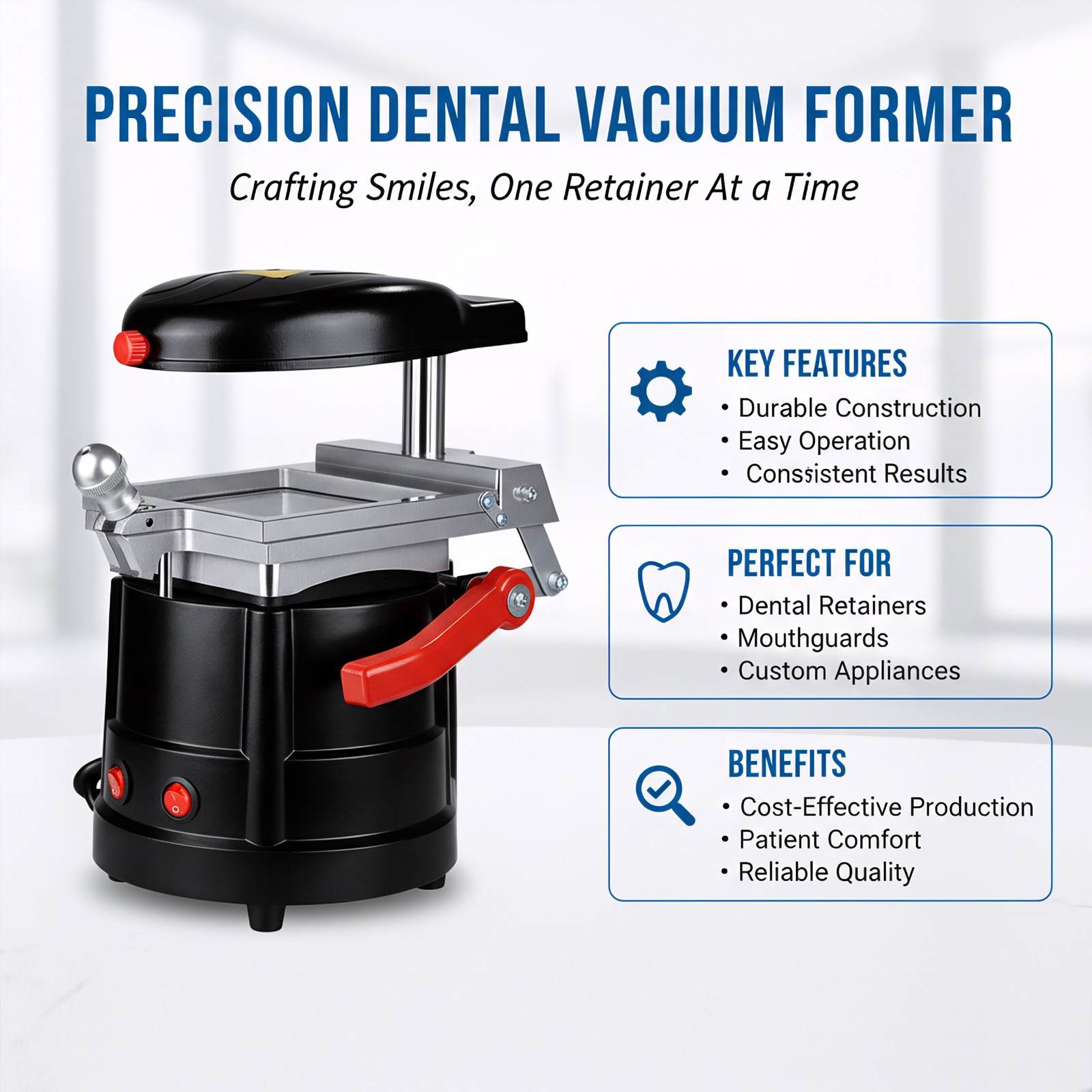 1400W Dental Vacuum Former Thermoforming Sheet Molding Machine with Steel Balls