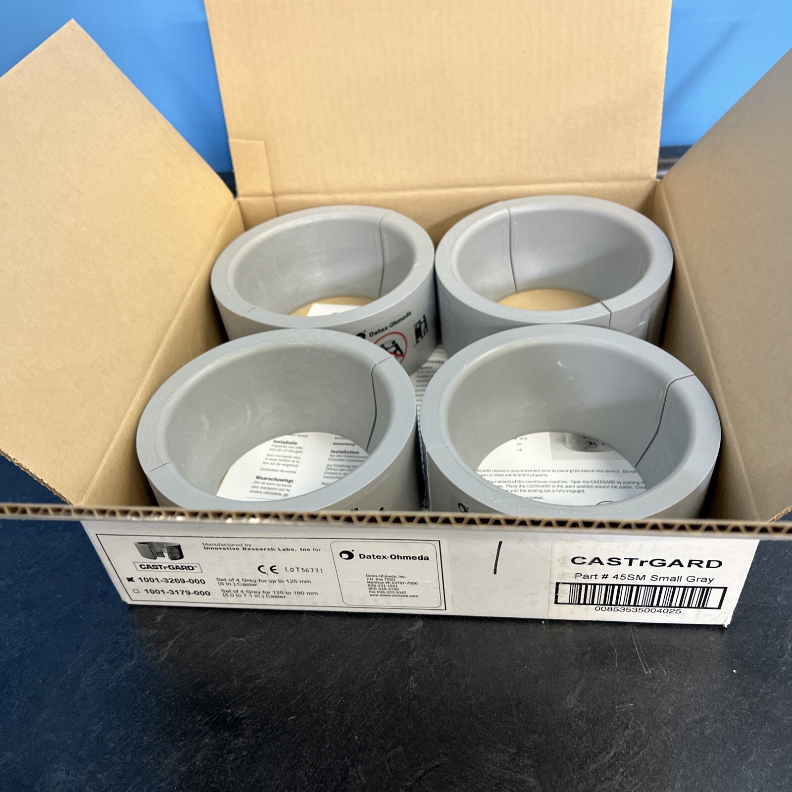 GE/Datex-Ohmeda CASTRGARD SET of 4 – Gray for 5” Caster PN: 1001-3269-000