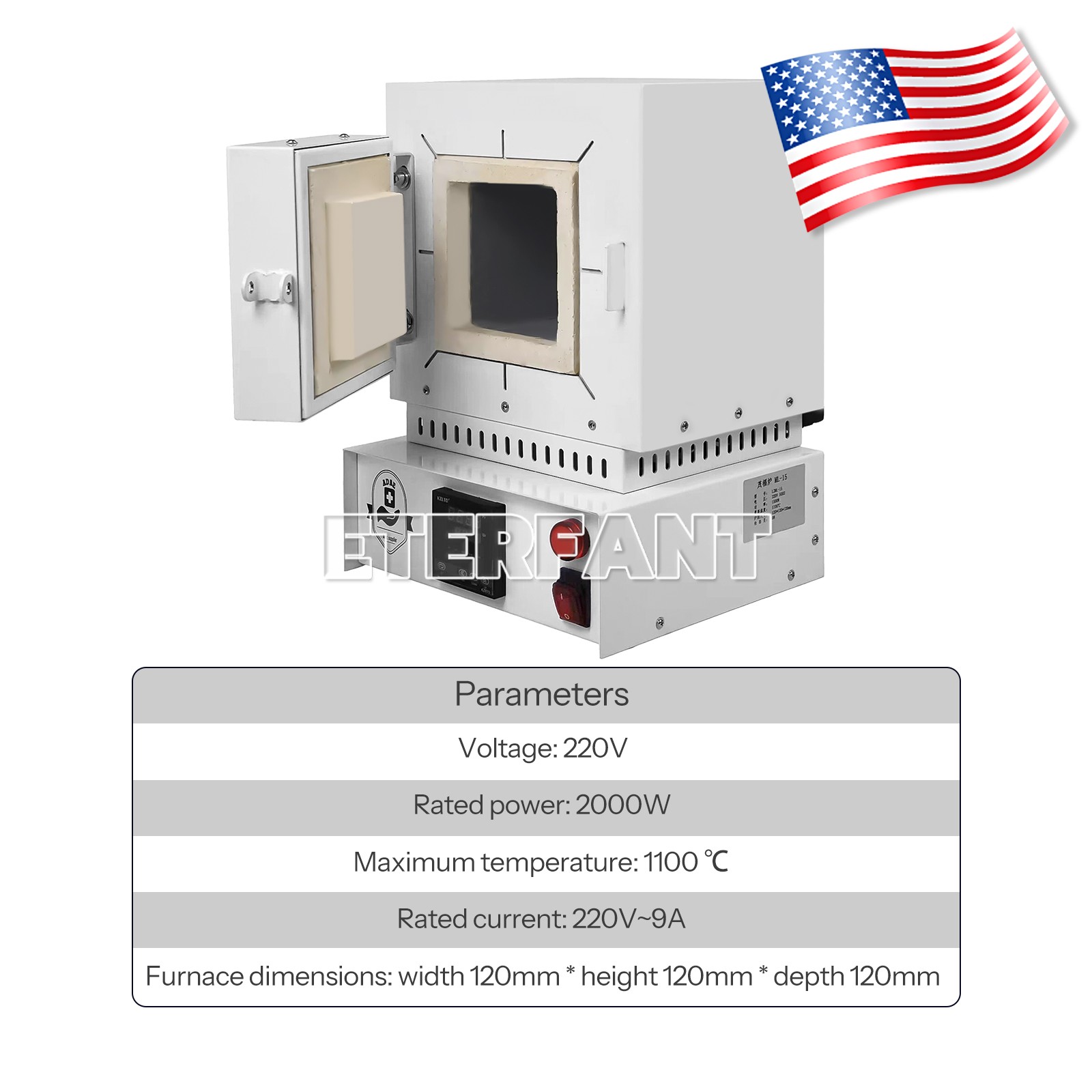 Dental 2000W Wax Burnout Furnace 1100℃ High Temperature Mini Wax Muffle Oven220V