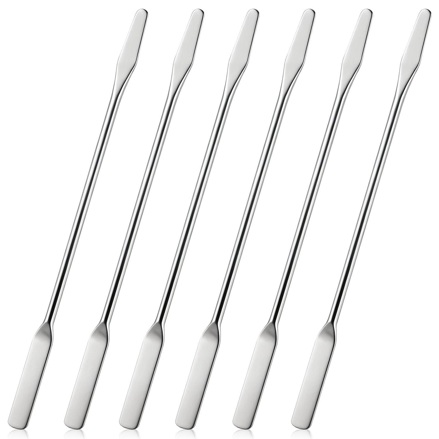 6 Pcs Stainless Steel Lab Spatulas Small Double Ended Micro Spoons