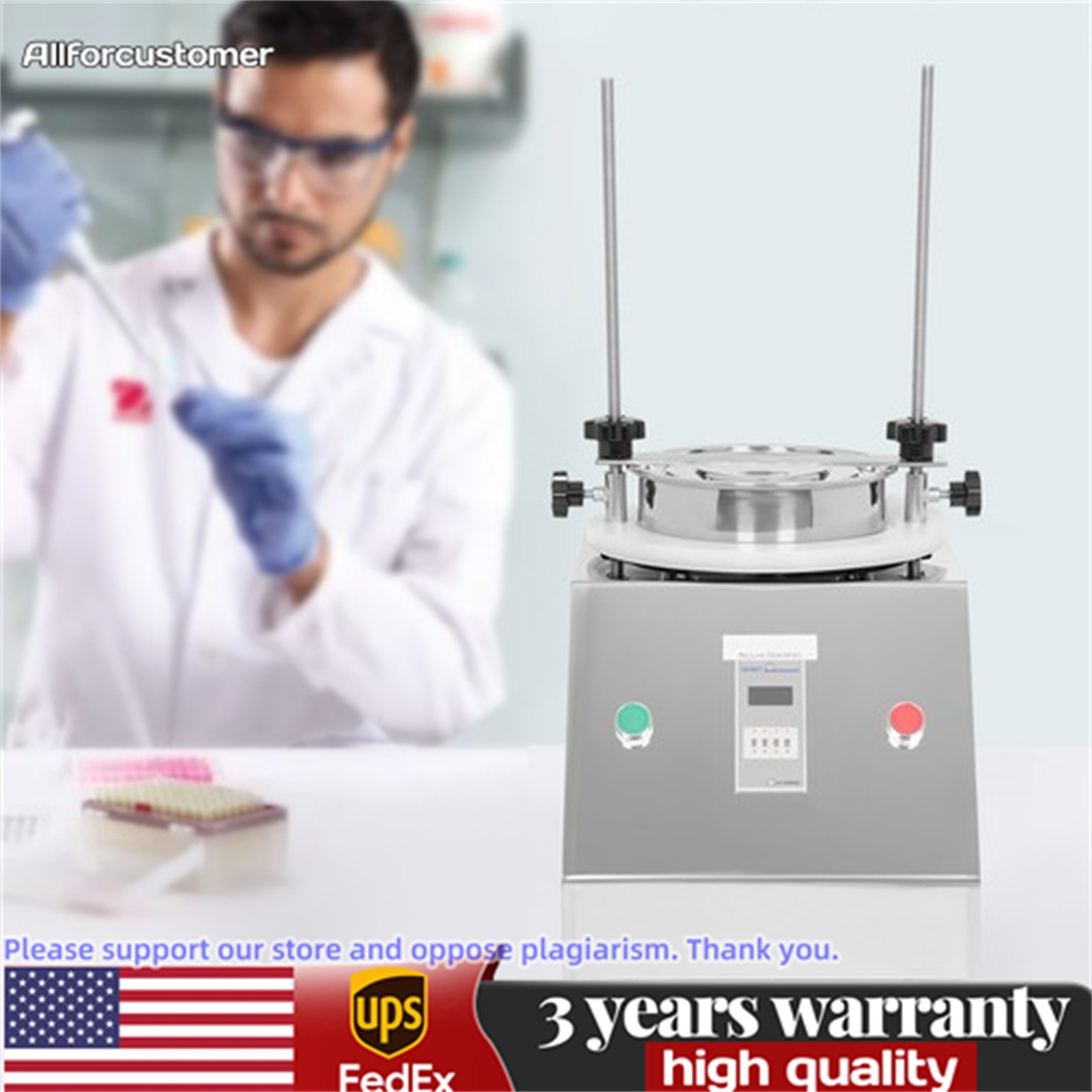 Corded Electric Lab Sifter Shaker Stainless Steel 1400R/Min 125W 110V USA