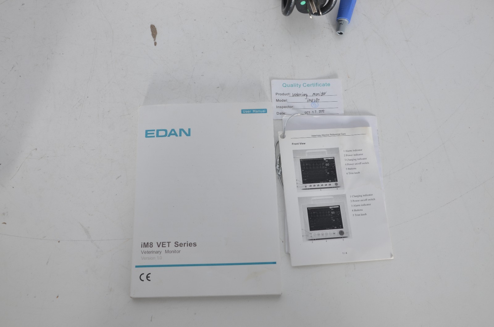 Edan iM8 VET Veterinary Pet Animal Patient Monitor With Attachments Tested Works
