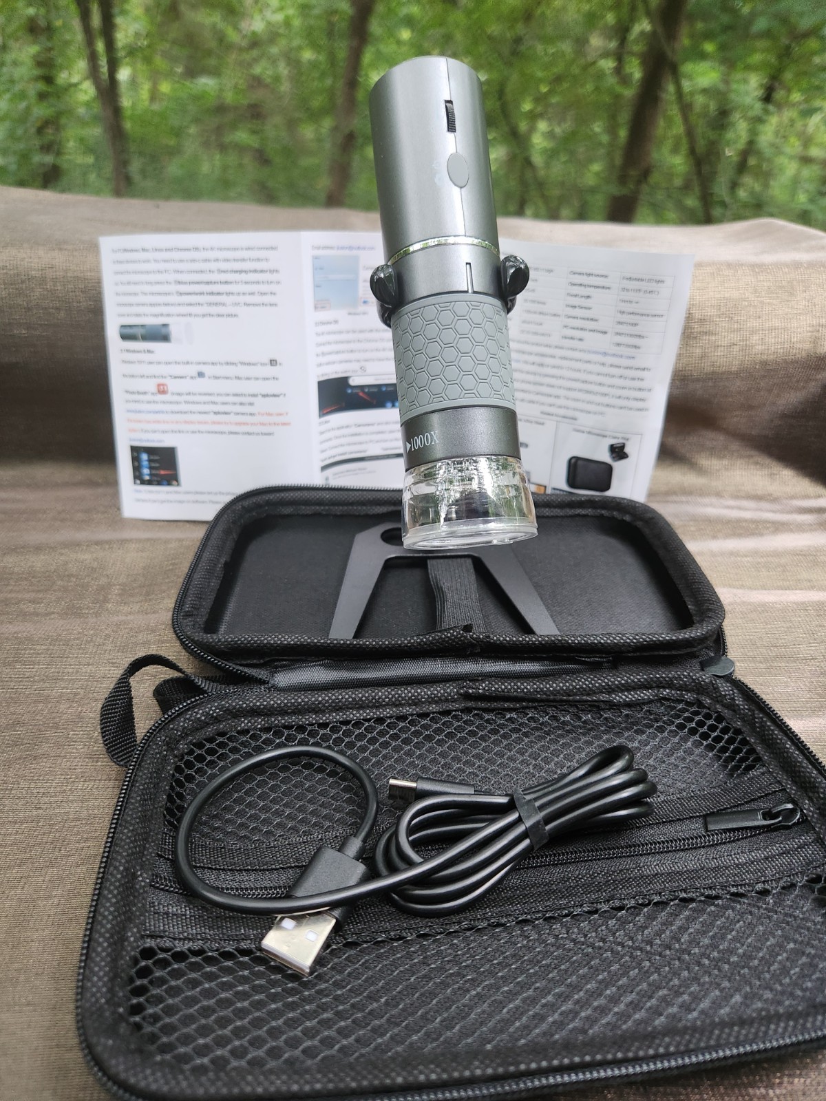 WiFi USB Digital Microscope 50x to 1000x 4K Camera 8 LED Endoscope PC Mobile