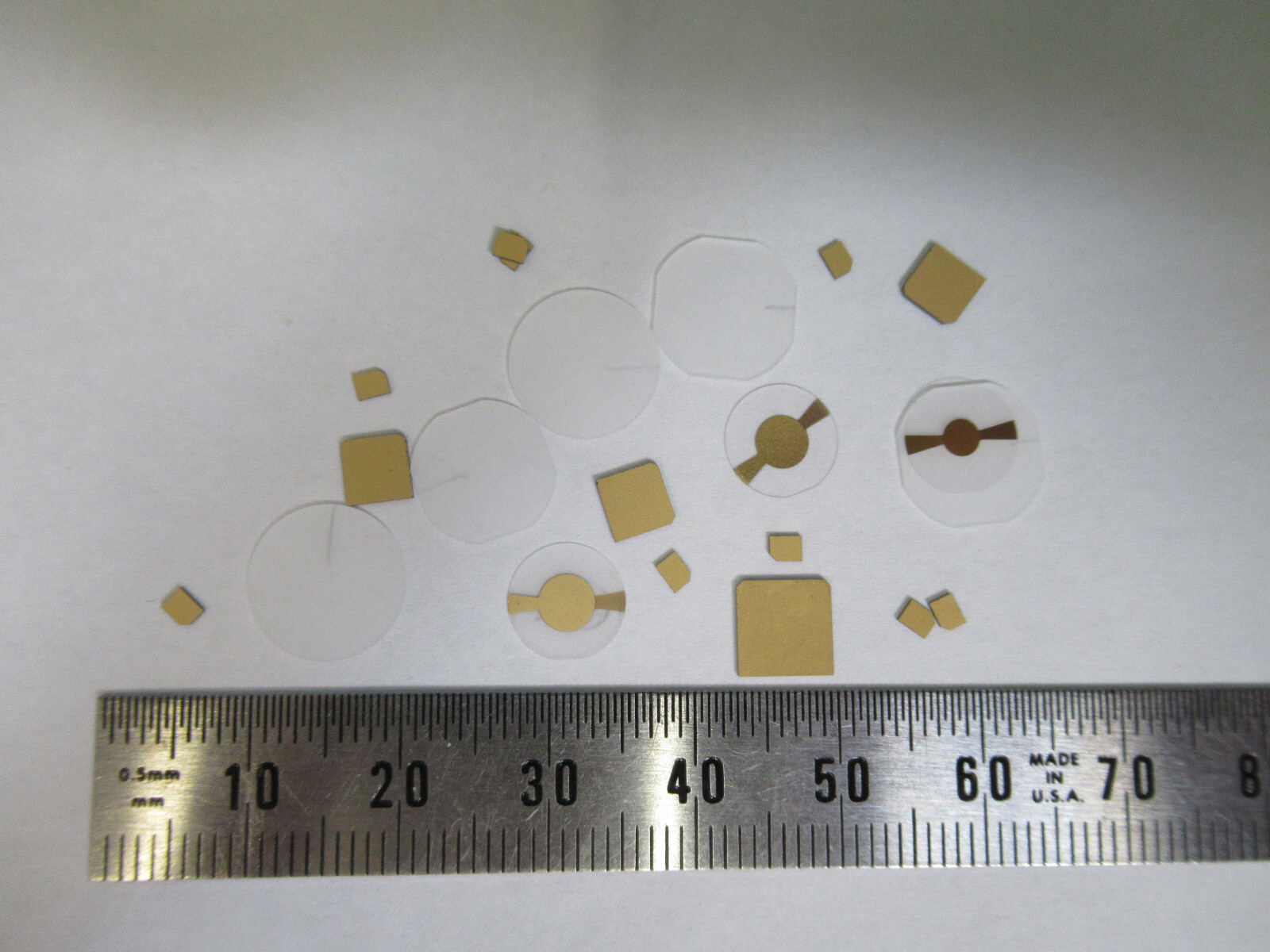 LOT BLANKS PIEZOELECTRIC QUARTZ CRYSTAL X-Y-CUT GOLD COATED PIEZO SENSOR AL-B-11
