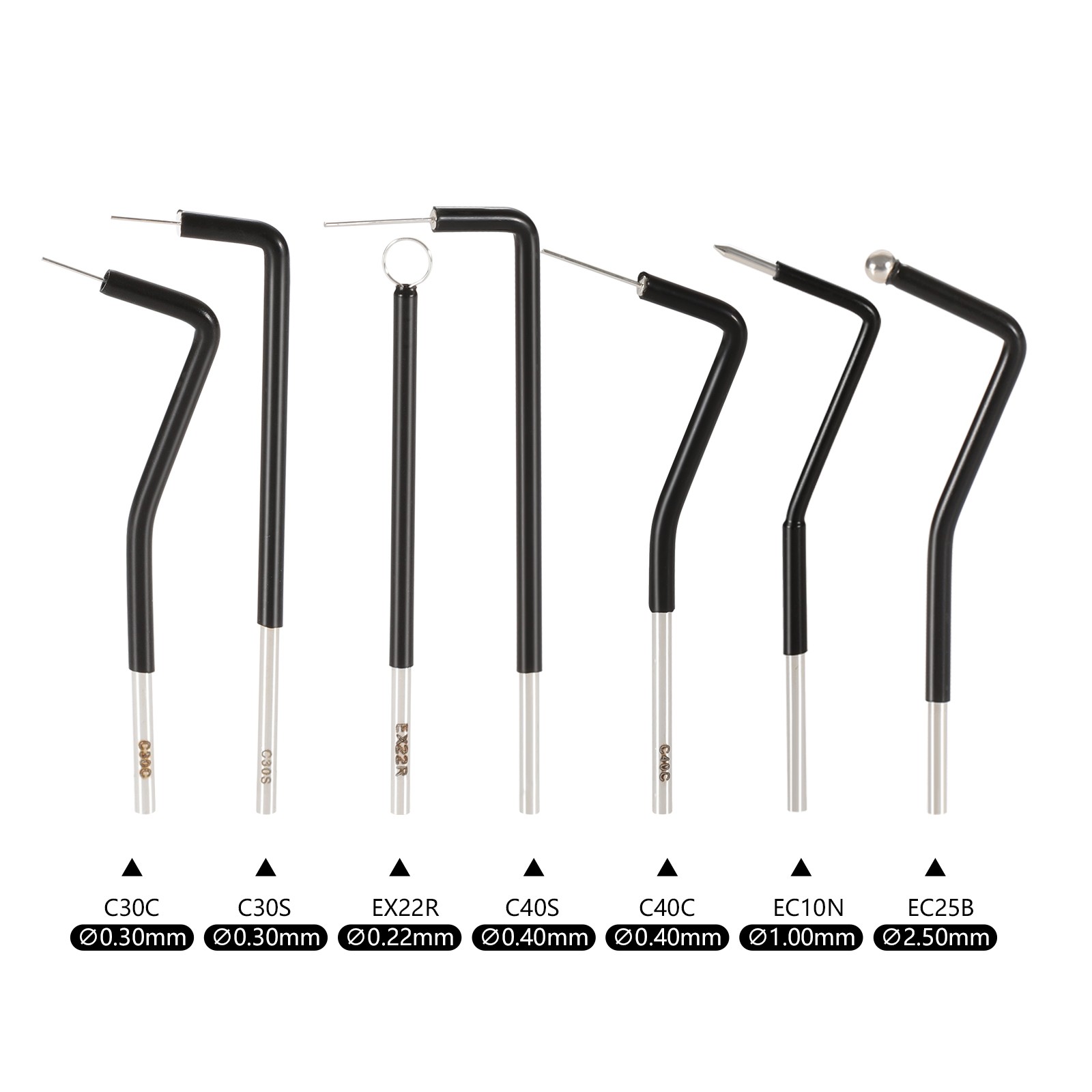 7PCS Dental Electrodes Reusable Tips Stainless Steel for Electrosurgery Unit