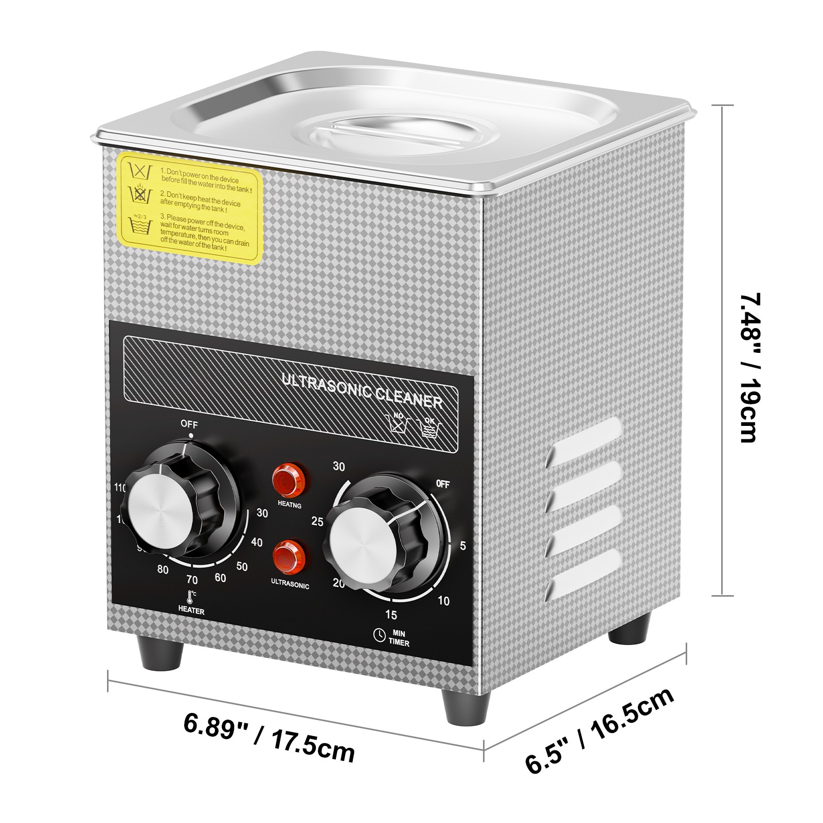 VEVOR 2L Ultrasonic Cleaner with Heater Timer & Basket Digital Sonic Machine