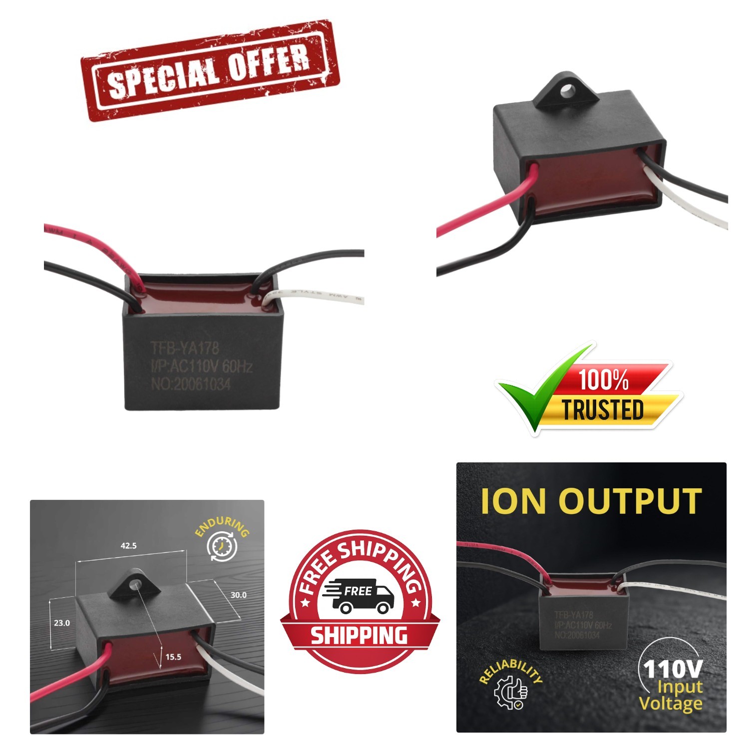 AC 110V Bipolar Ionization Module for HVAC – Compact & Efficient Air Purifier