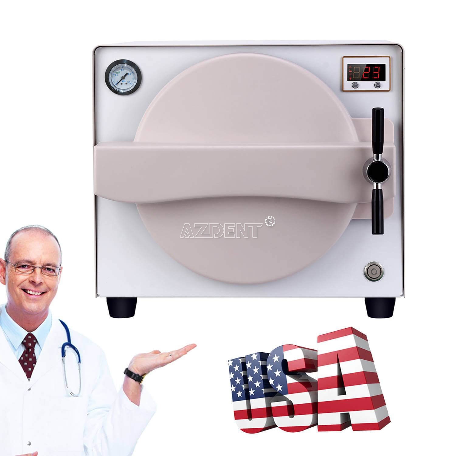 18L Dental Autoclave Steam Sterilizer Medical Sterilization Automatically 1000W