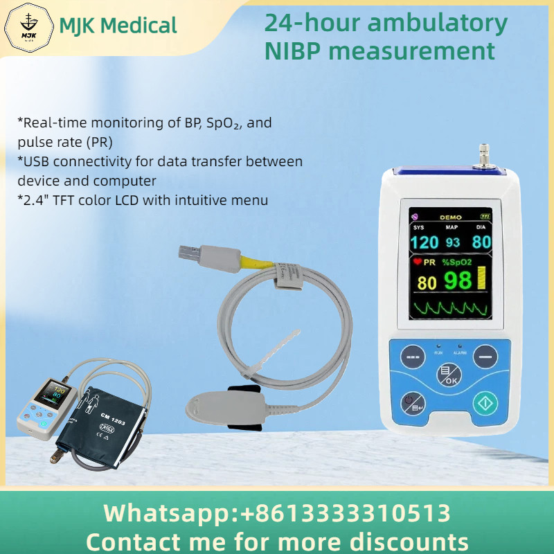 24-hour ambulatory NIBP measurement PM50 ABPM Blood Pressure Holter +SPO2