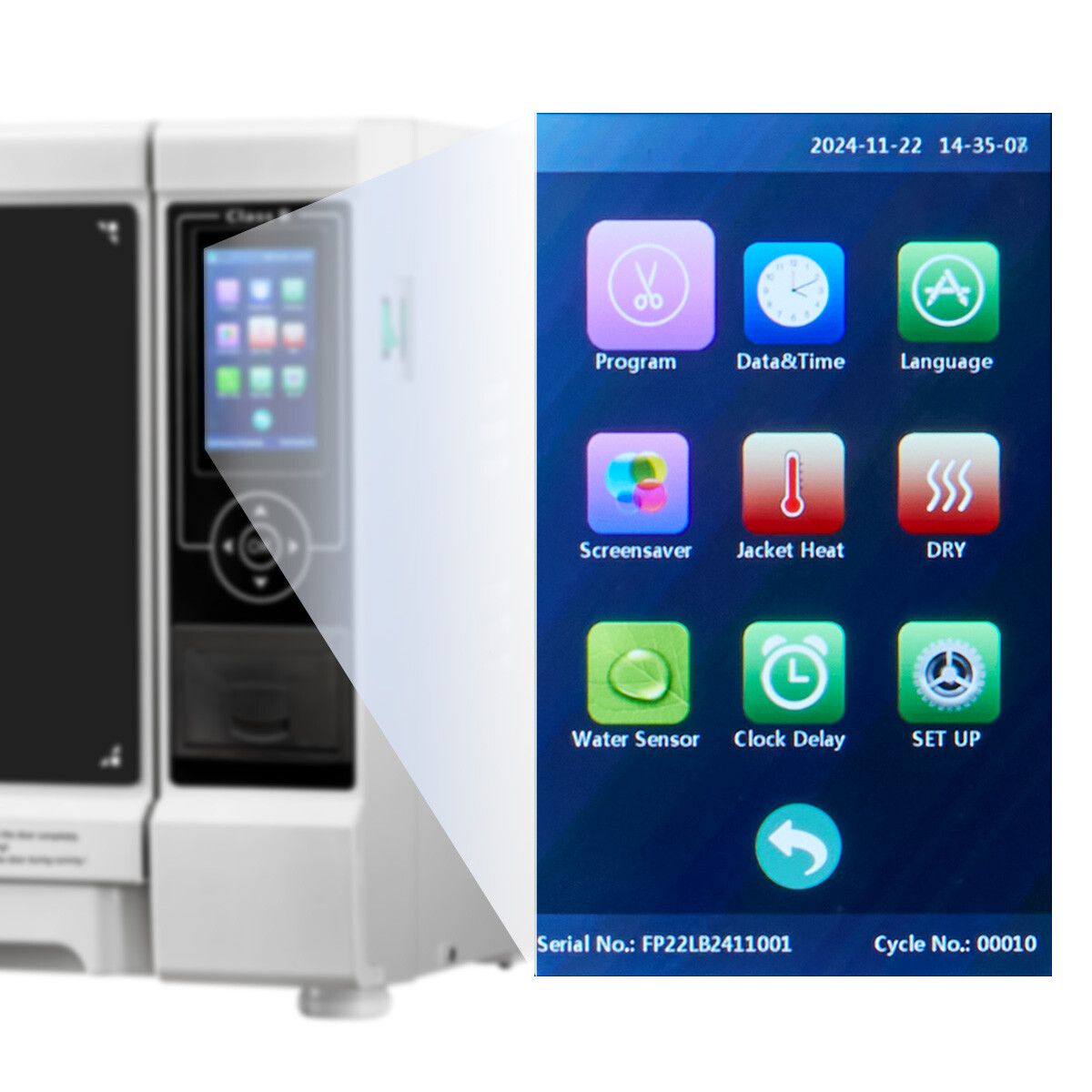 22L Dental Autoclave Steam Sterilizer Top Class B Built-in Printer/Torry Cart