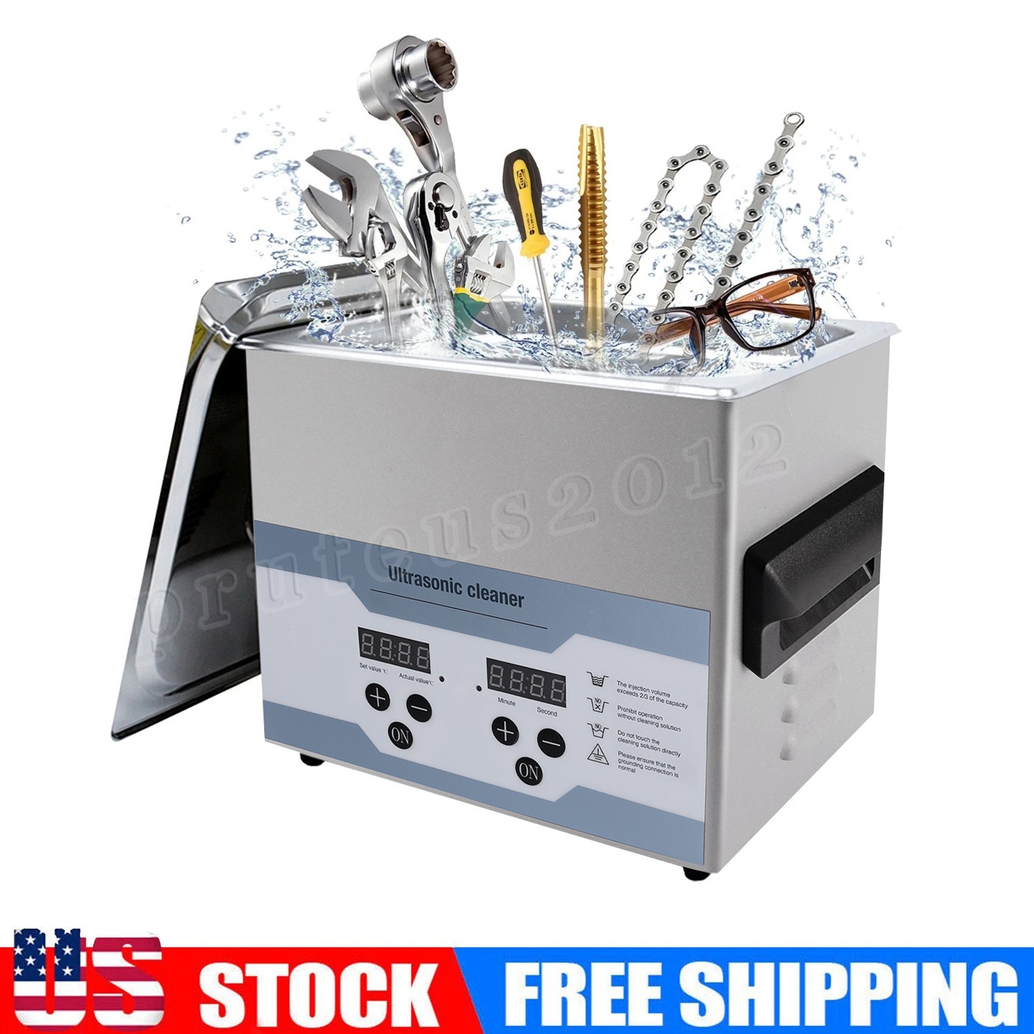 3.2L Ultrasonic Cleaner Digital Sonic Cleaning Equipment Stainless Steel