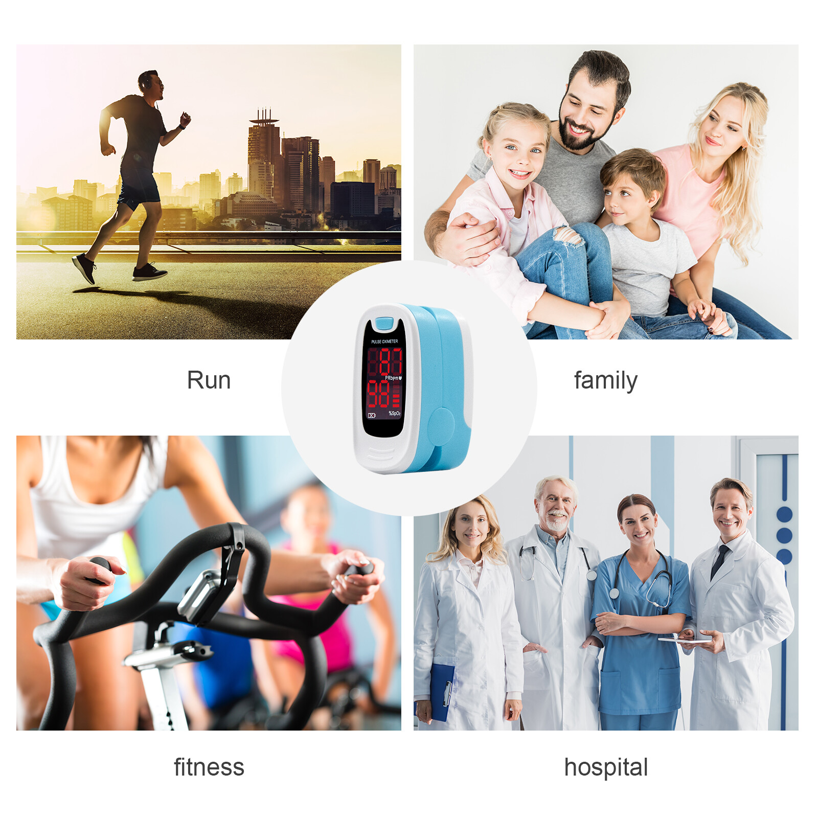 USA Fingertip Pulse Oximeter Blood Oxygen Saturation Heart Pulse SPO2 Monitor O2