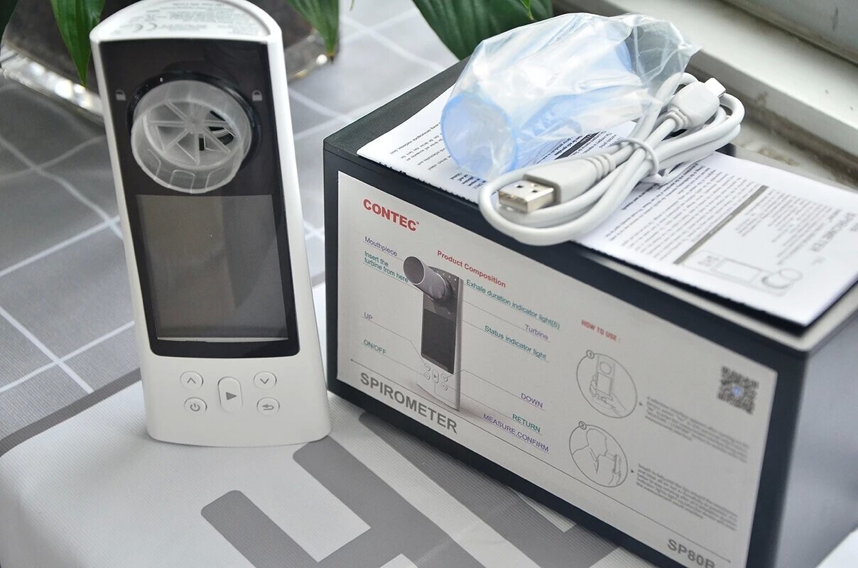 SP80B Digital Bluetooth Spirometer – Handheld Lung Function Testing Device w/App