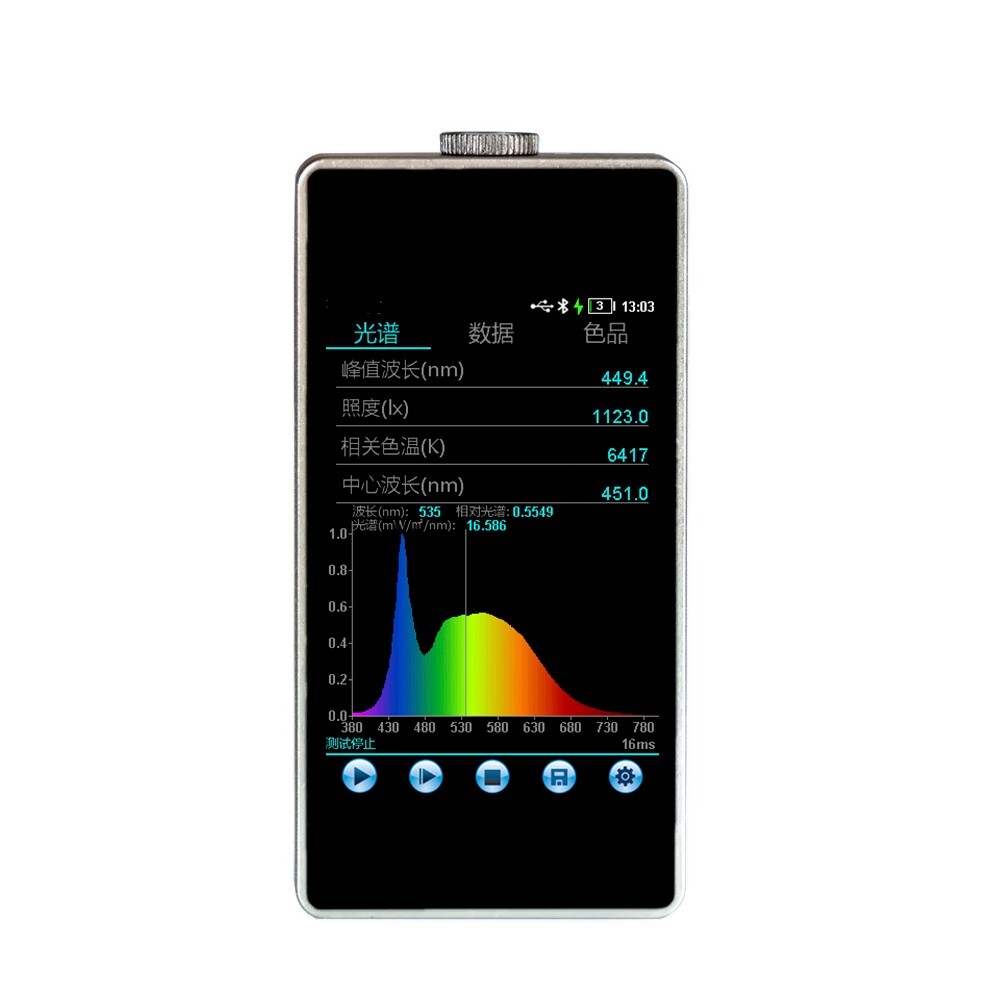 Spectrum Illuminance Meter Spectrometer with 380-780nm USB Interface Handheld