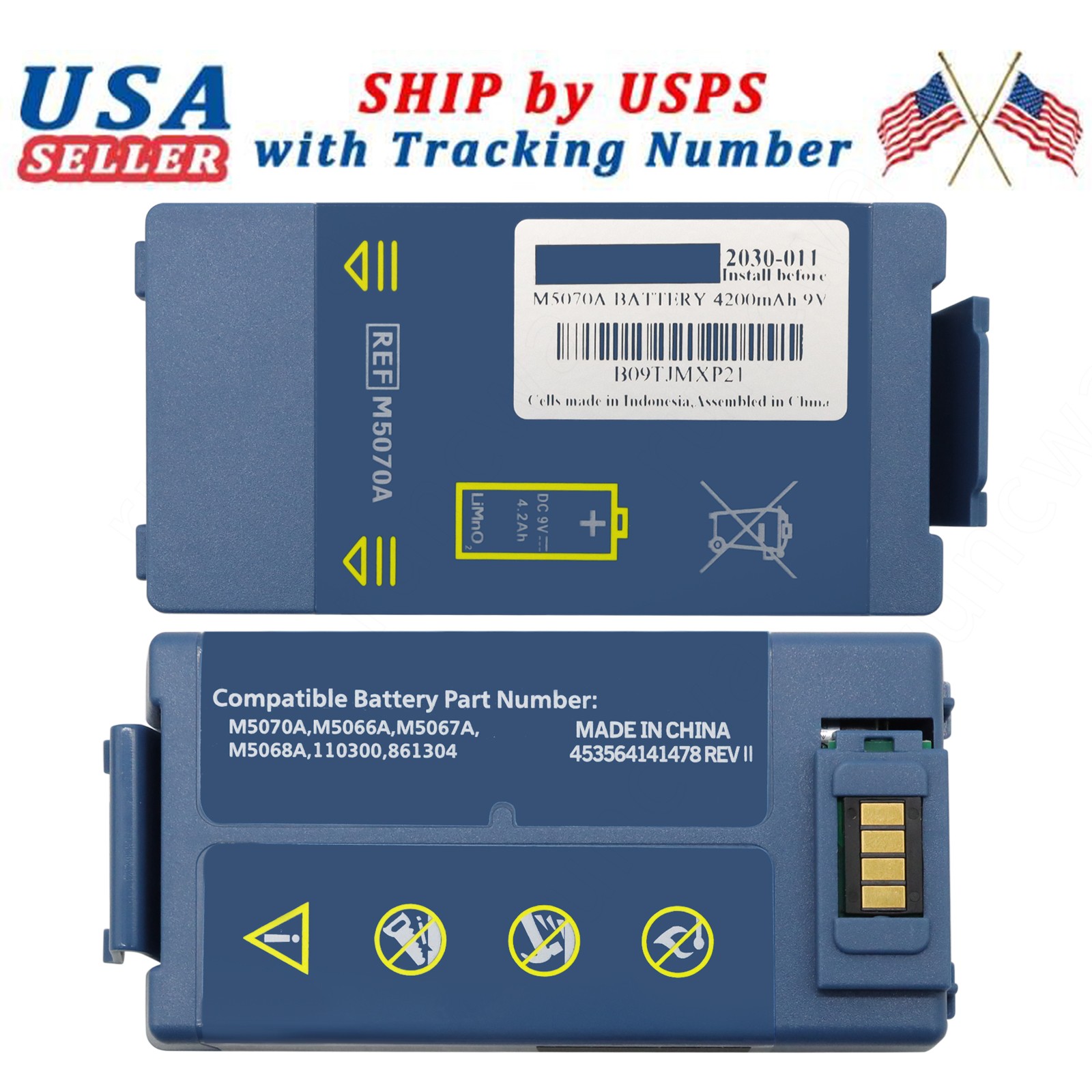 New Battery M5070A for Philips HeartStart Home OnSite AED FRx HS1 M5066A M5067A