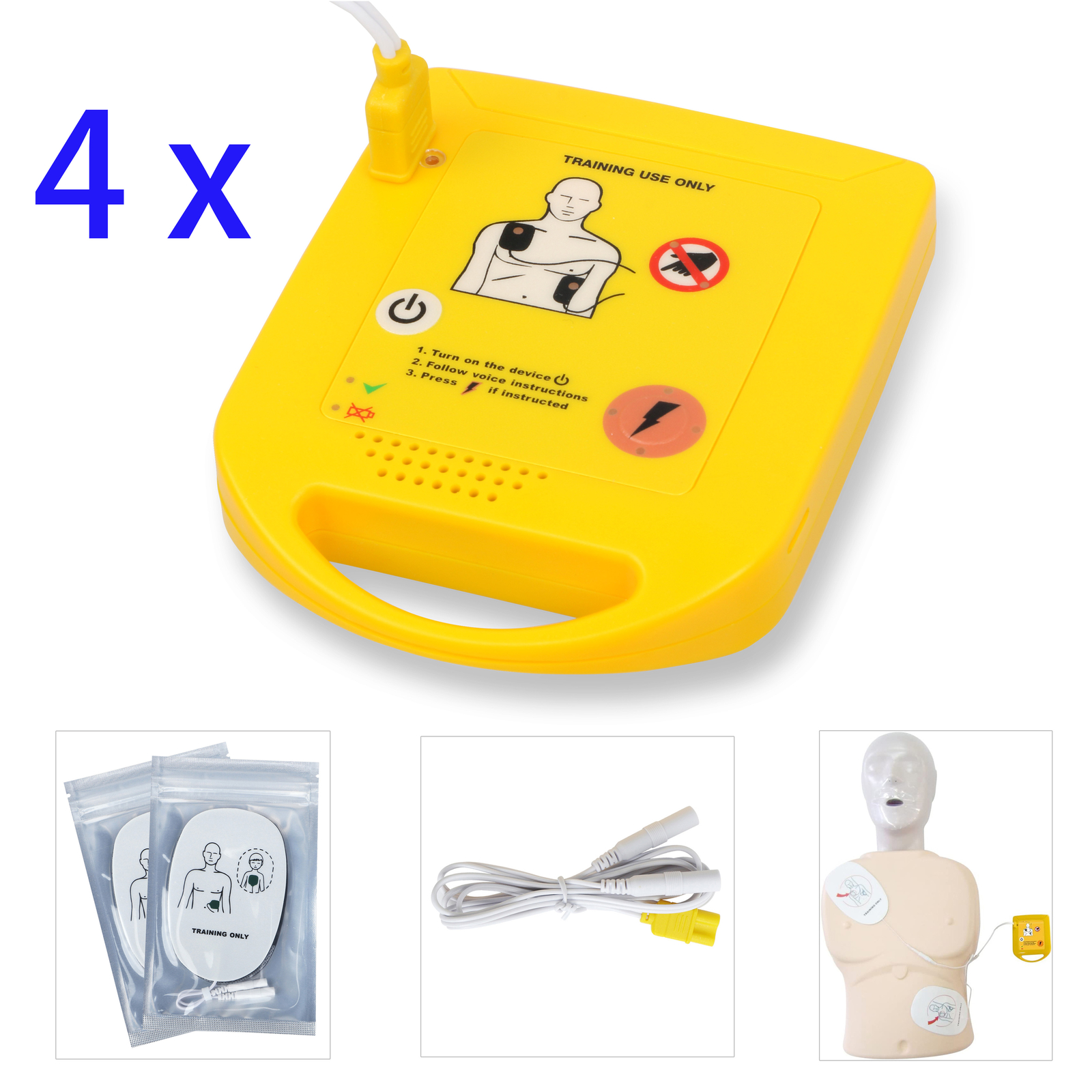 4Set Mini AED Trainer XFT-D0009 First Aid Training Teaching Pocket Study Machine