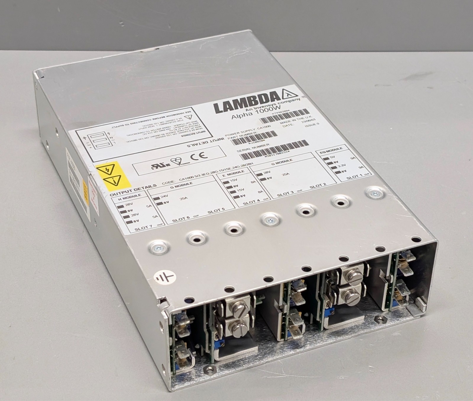 Lambda Alpha 1000W J10020 power supply from Waters Micromass ZQ WARRANTY