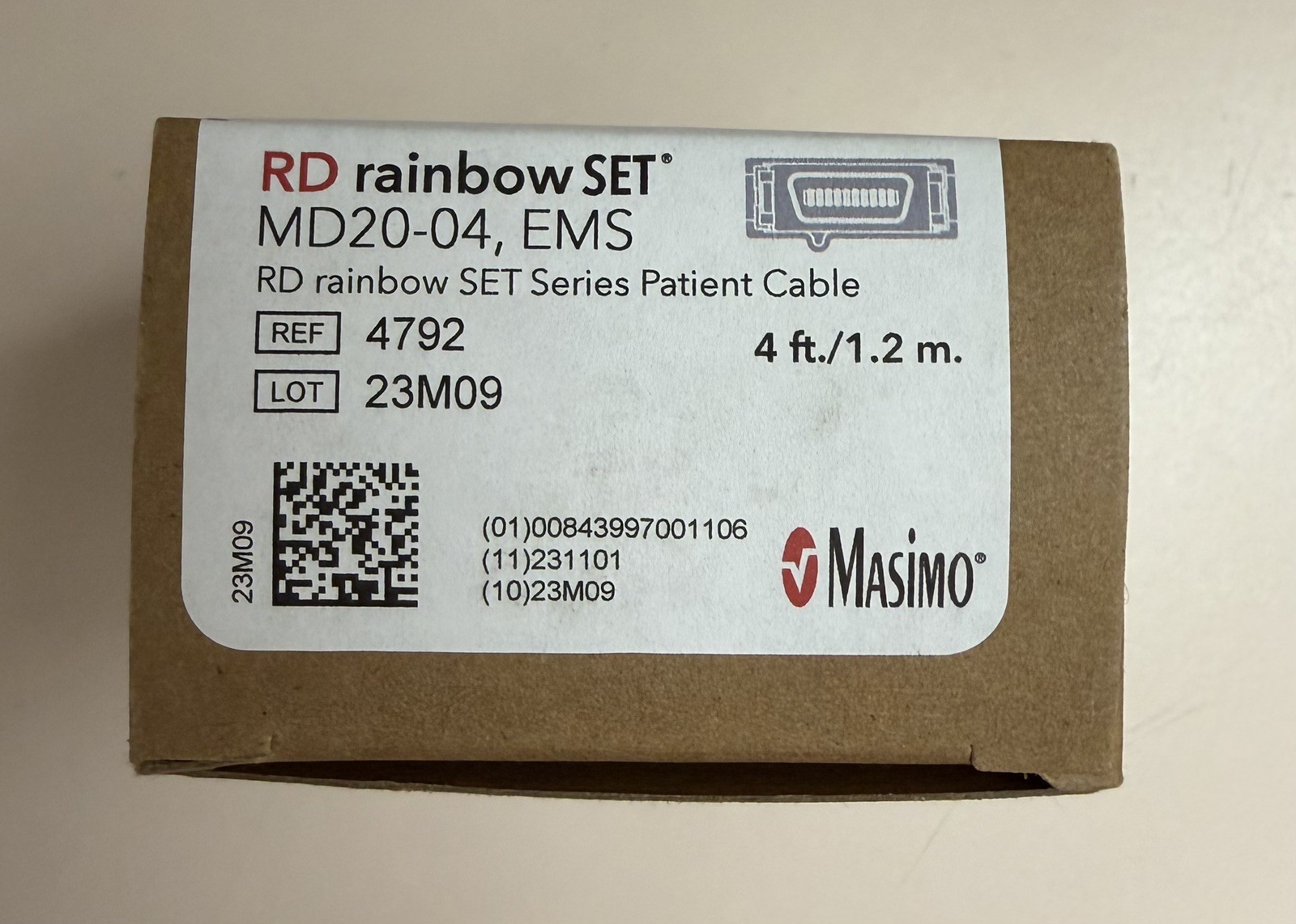 Masimo RD Rainbow SET MD20-04 EMS Patient Cable – 4792