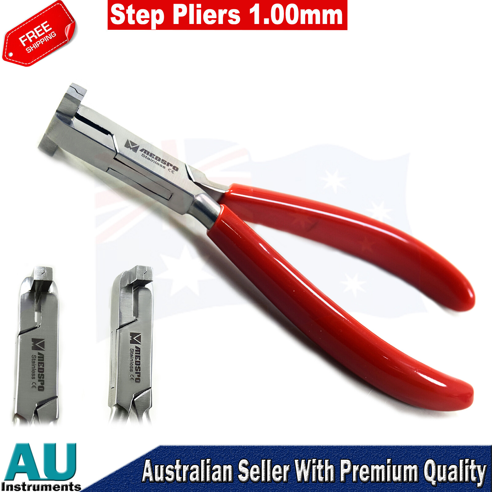 New Dental Orthodontic Wire Forming Detailing Step Pliers .50mm .75mm 1.0mm 3pcs