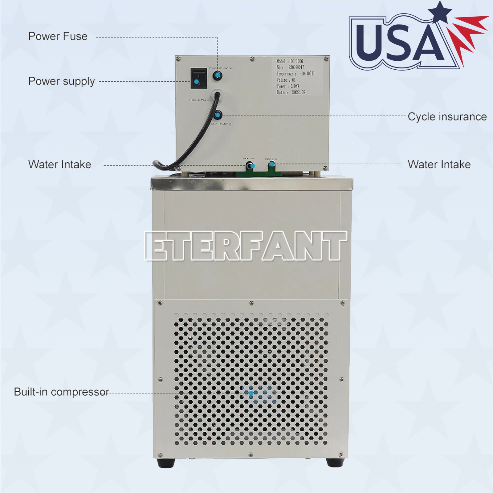 6L -5℃ to 100℃ Medical Lab Refrigerated Heating Circulator Recirculating Chille