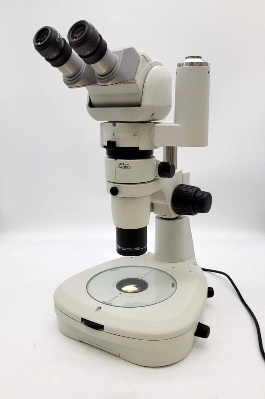 Nikon Stereo Microscope SMZ1000 w. Tilt Head, Dual Photo Port, & Diascopic Stand