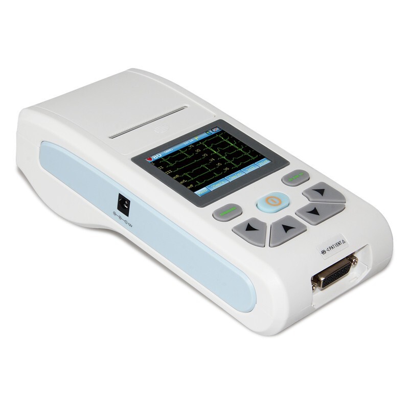 12-lead ECG/EKG Machine Touch Screen with Printer PC Software and Handbag
