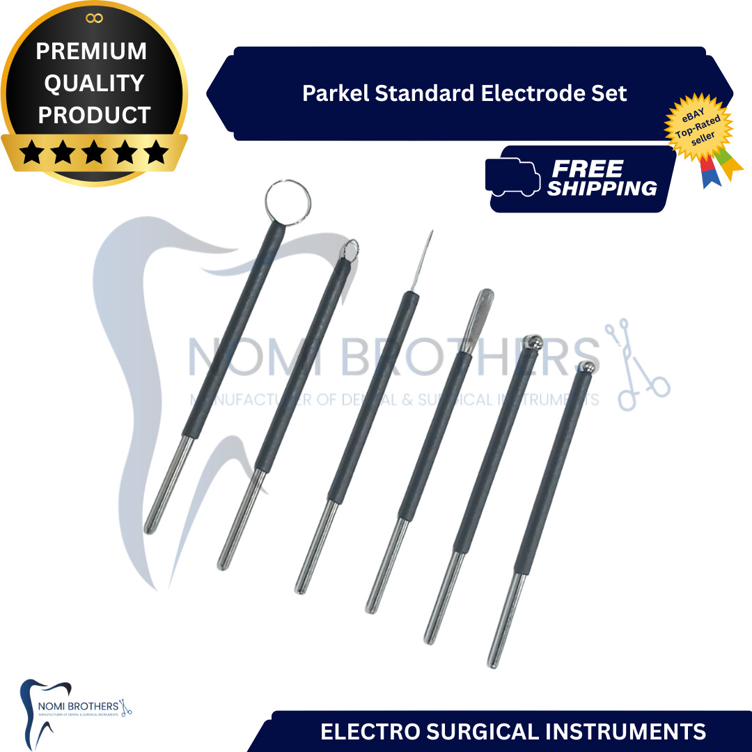 Parkell 6pc Electrode Set 1/16 Shaft Reusable Dental Electrosurgery Kit CE