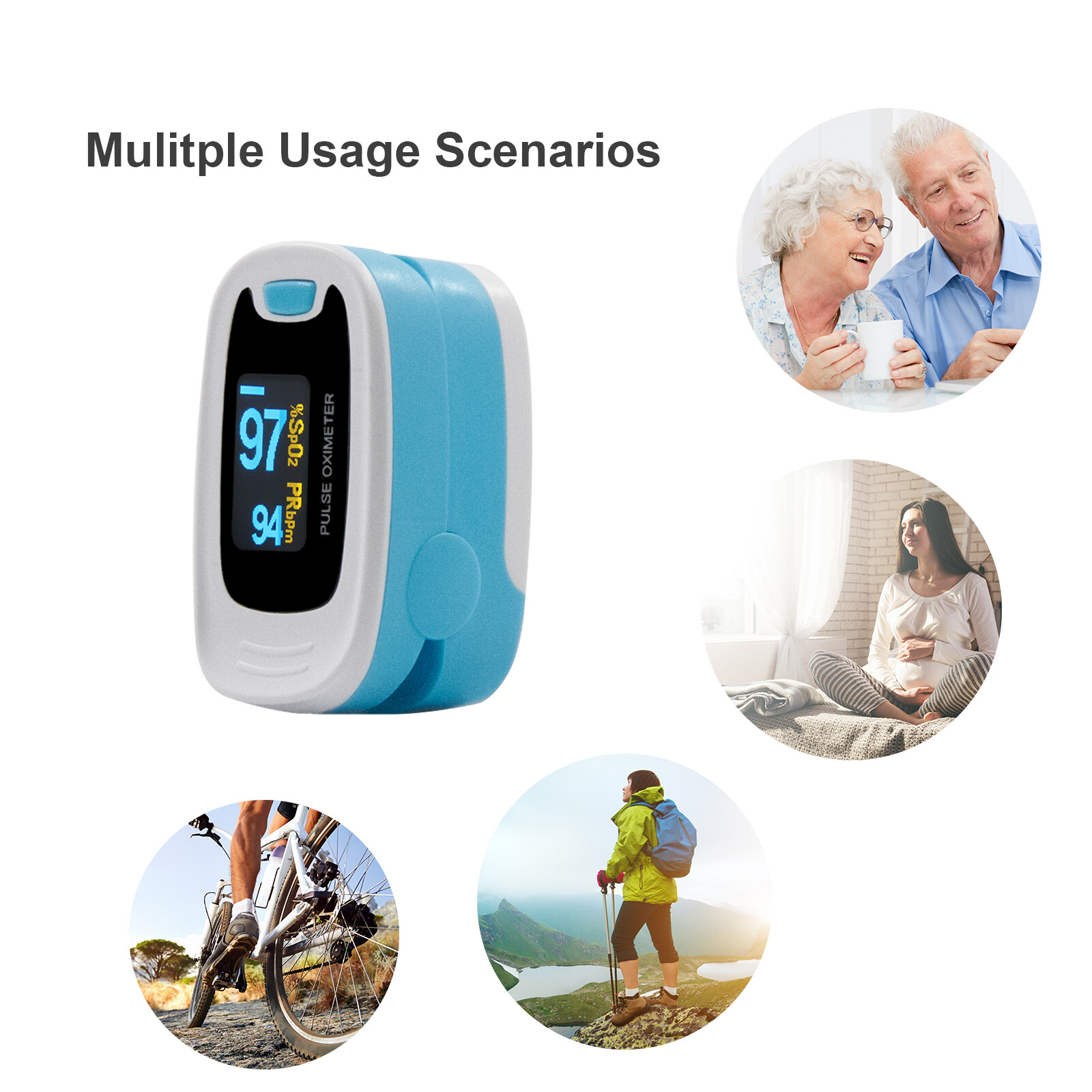 OLED Fingertip Finger Pulse Oximeter SpO2 Blood Oxygen PR Heart Rate Oximetro US