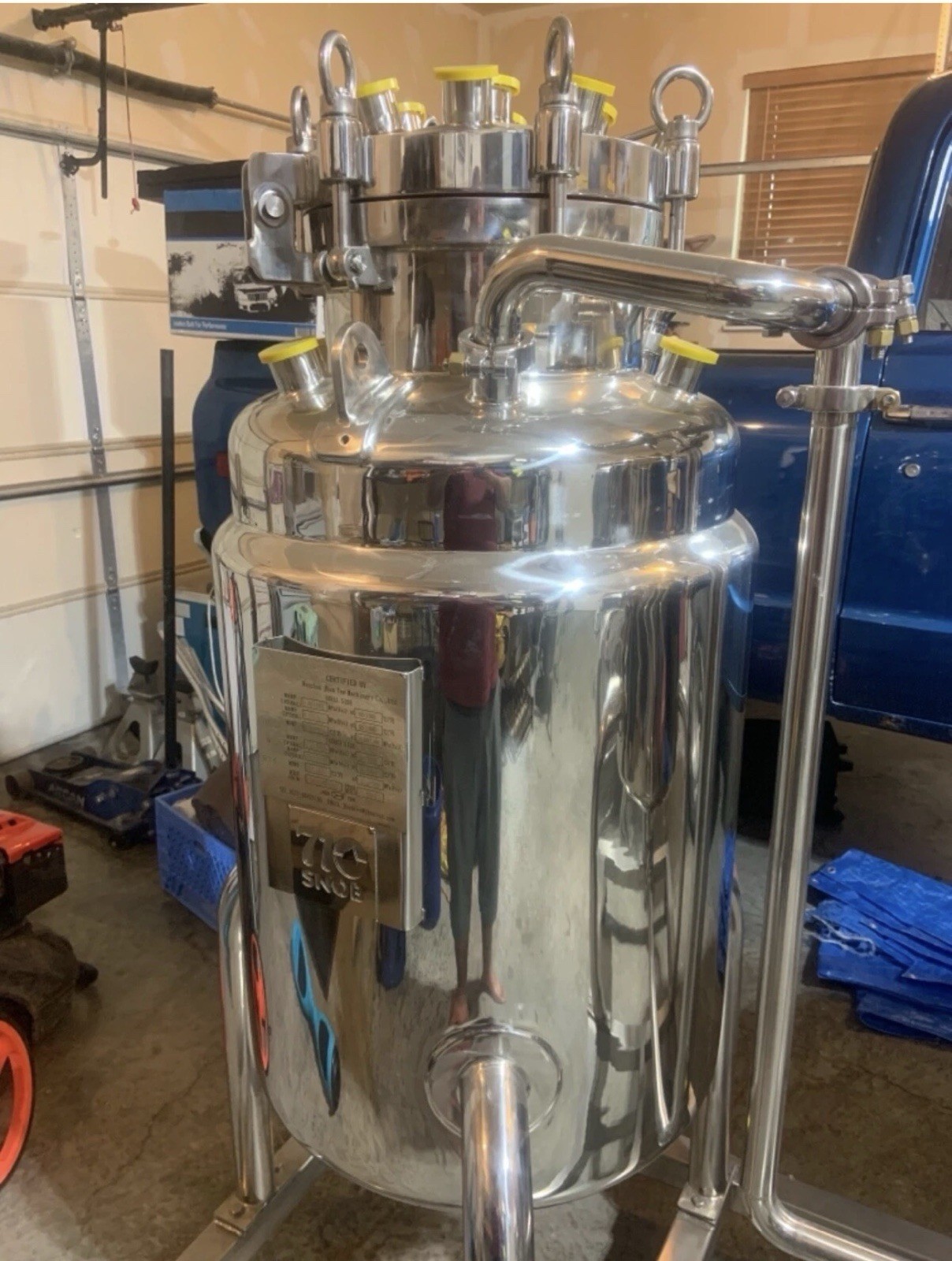 304 stainless steel Jacketed 150L Reactor ASME certified with Manway lid, usa