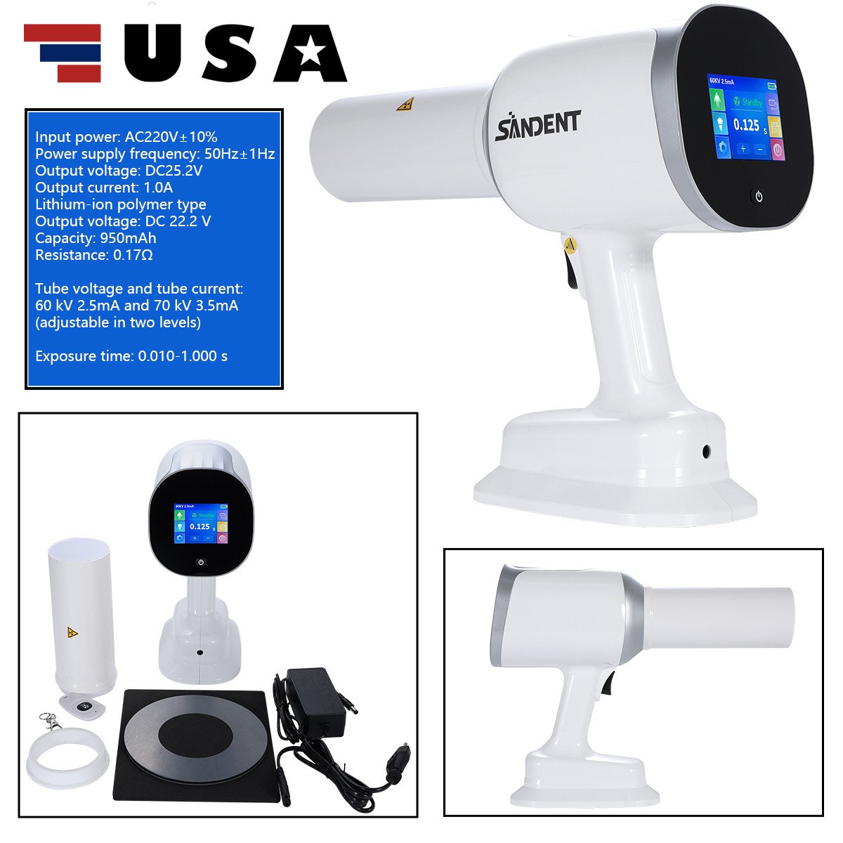 Dental Scatter Shield Protective Ring + Portable Handheld X-ray Machine Kit