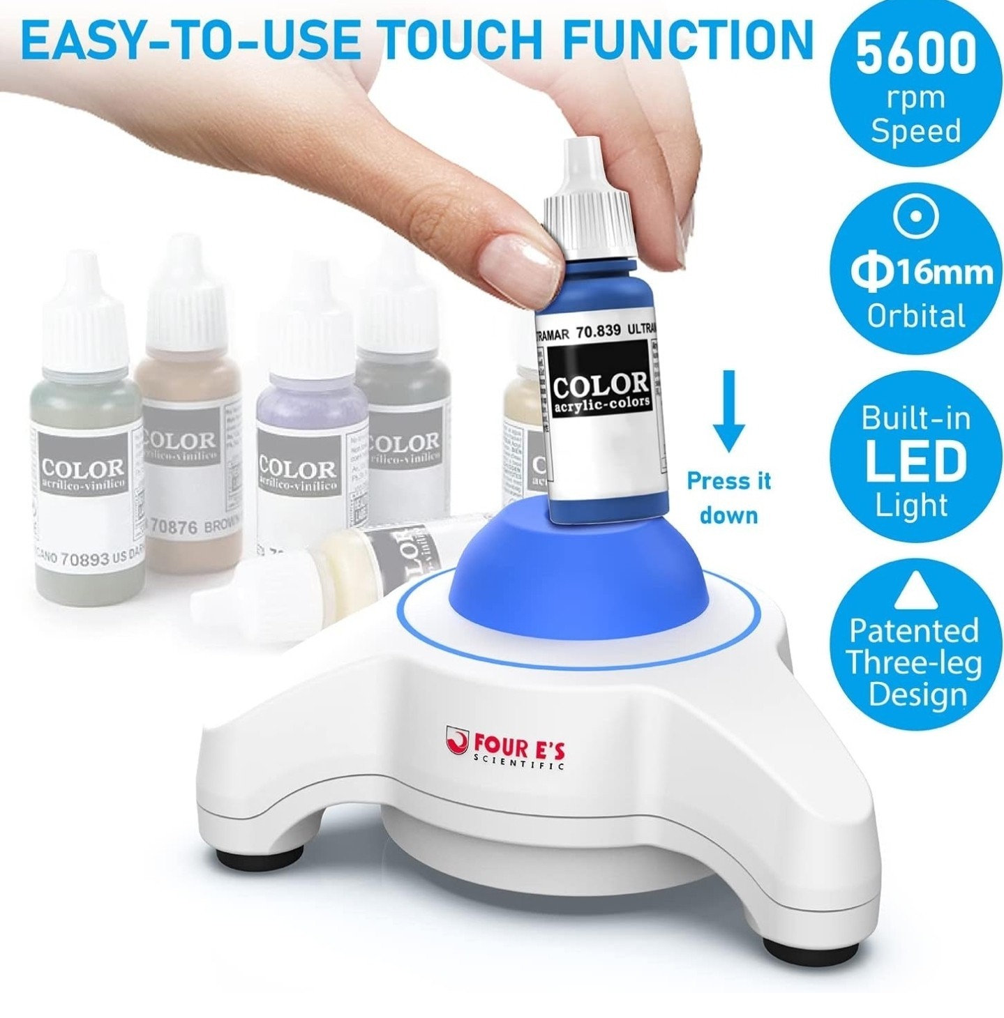 Mini Vortex Mixer Lab Vortex Shaker Portable Lab Mixer 5600rpm for Lab Paint Ink