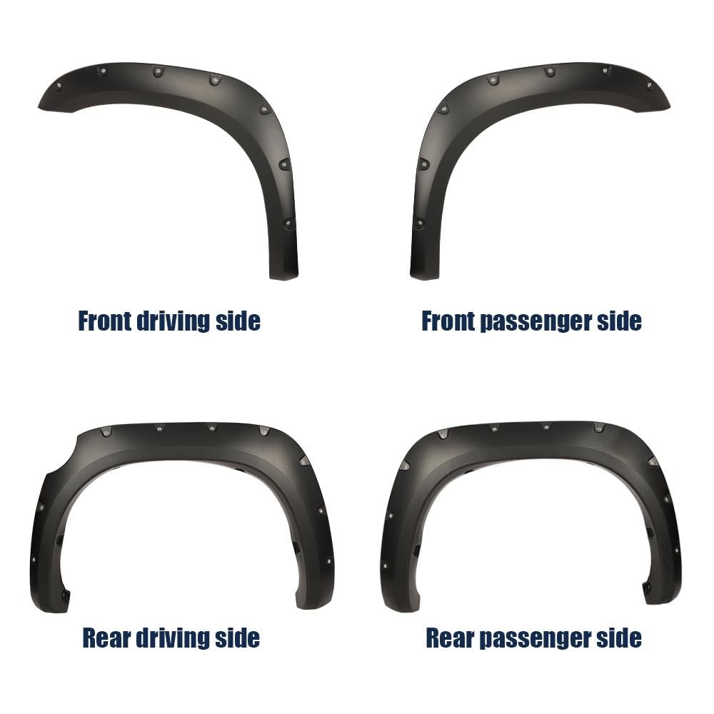 4PCS Fender Flares for Toyota Tundra 2007-2013 Smooth Pocket Rivet 5054781AB
