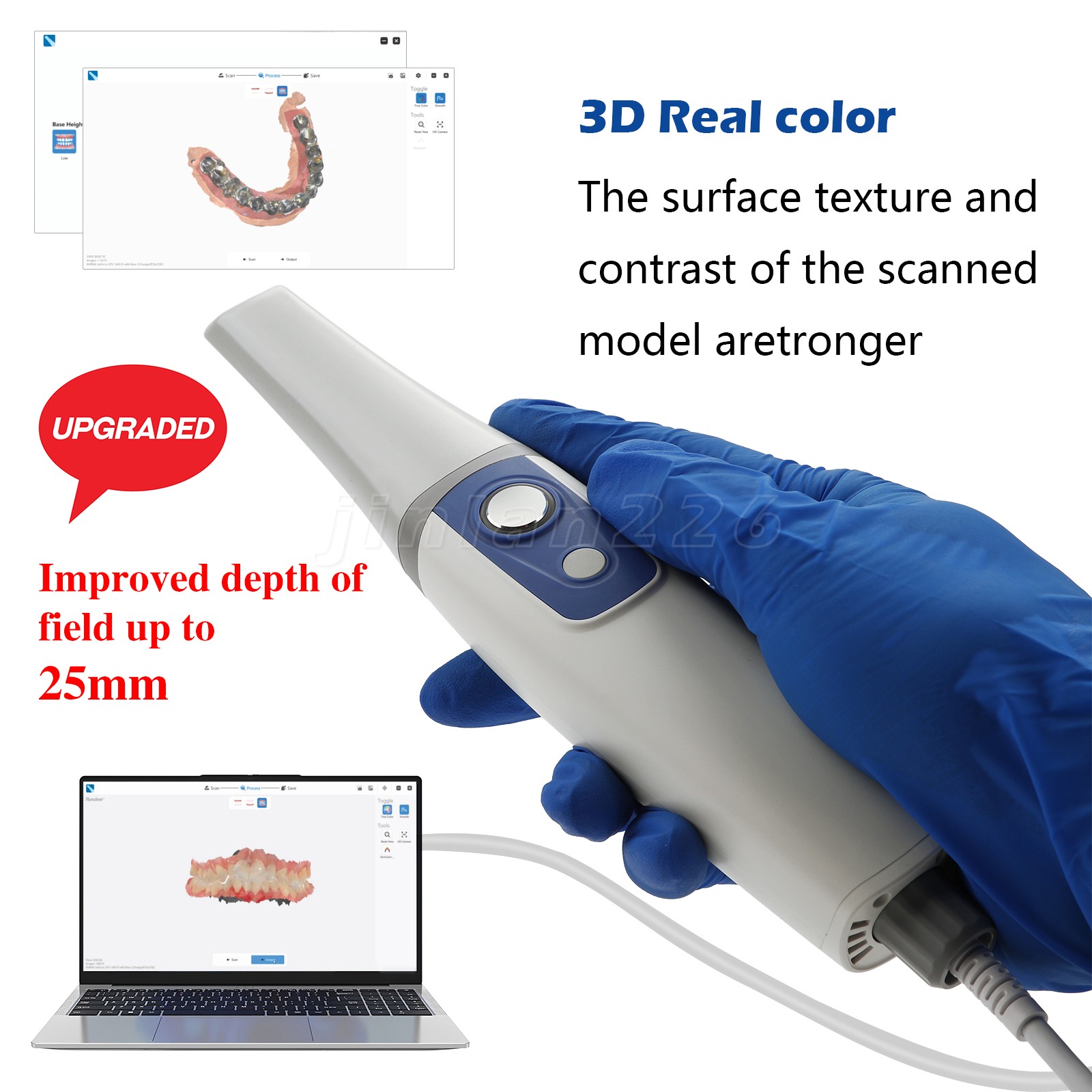 Woodpeck Style Dental X Ray Imaging System RVG Digital X-Ray Sensor Size 1.5