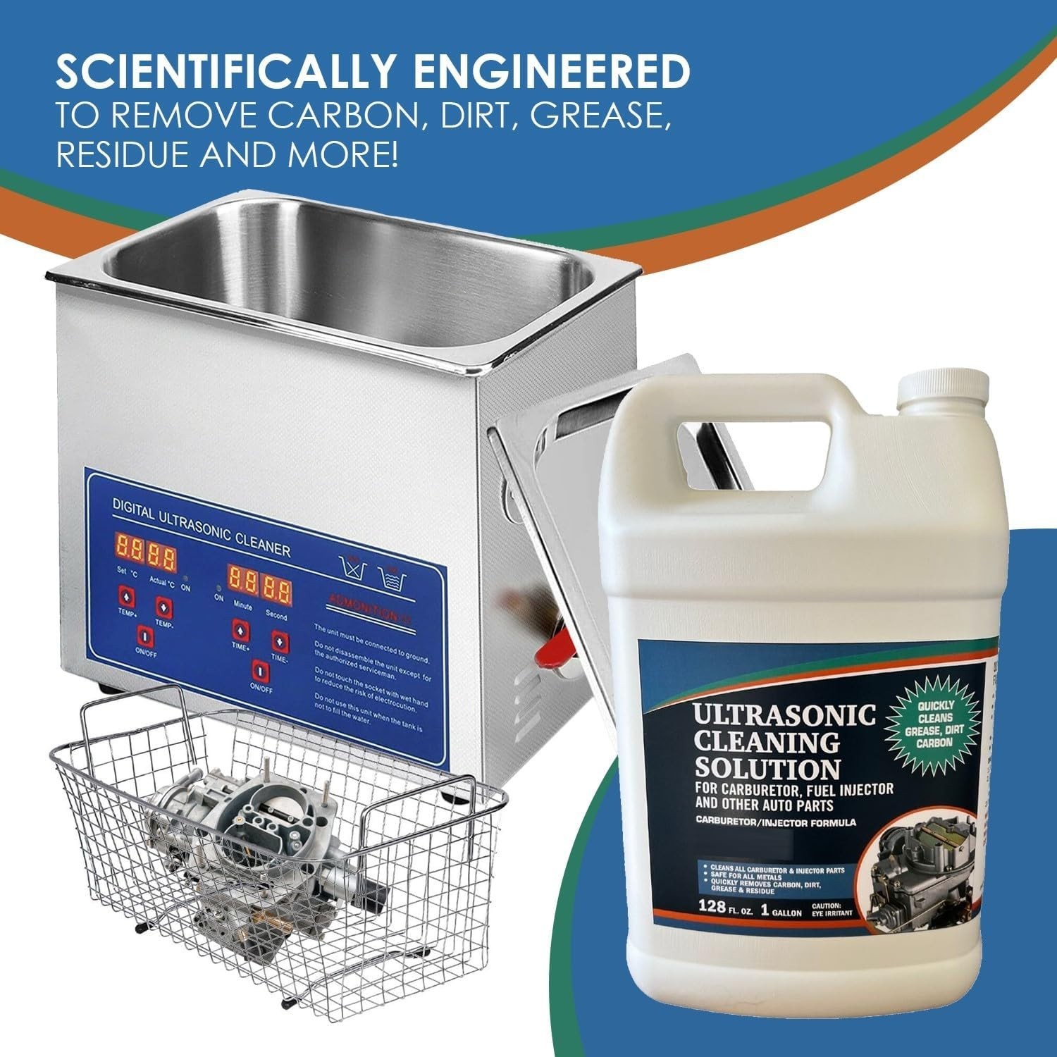 Ultrasonic Cleaner Solution for Carburetors and Engine Parts (1 Gallon)