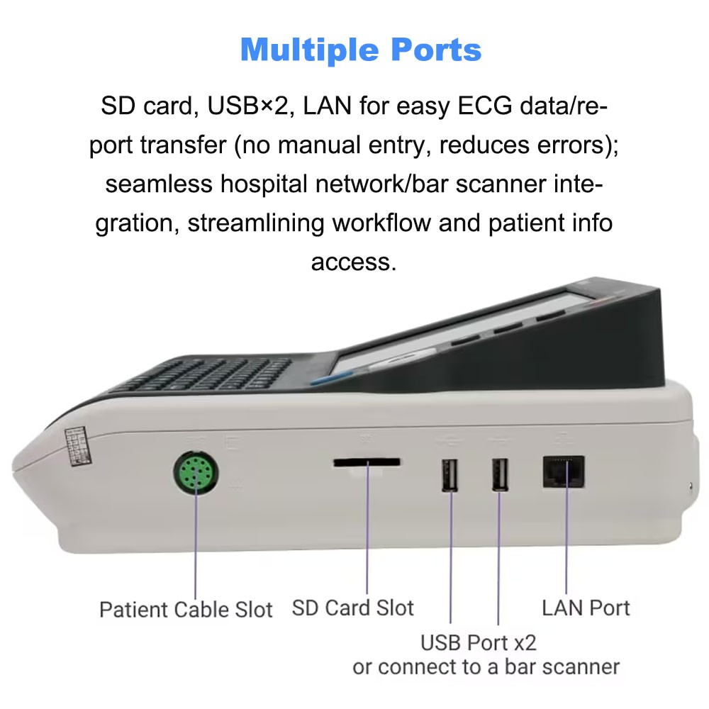 IE6 12-Lead 6-Channel ECG EKG Machine Electrocardiograph with Interpretations US
