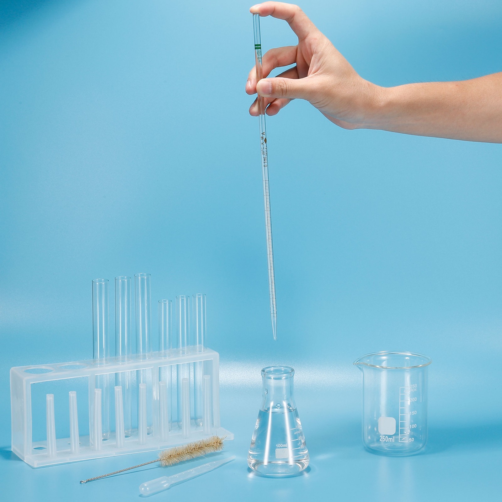 Graduated Dropper Pipettes, 4 Pcs 10ml Borosilicate Glass Pipette, Clear